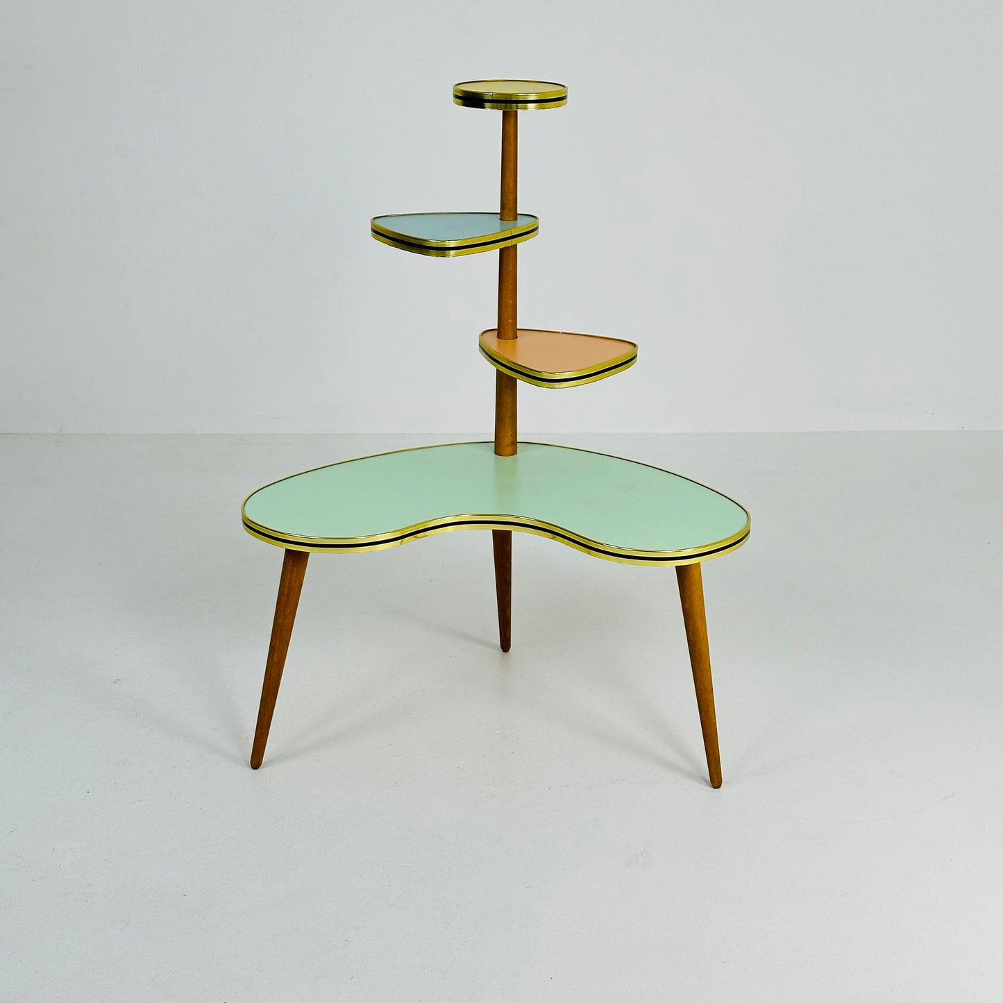 BIG 1950s German Plant Stand, Colorful Vintage Mid-Century Minimalist Indoor Plant Stand Side Table Retro flower table
