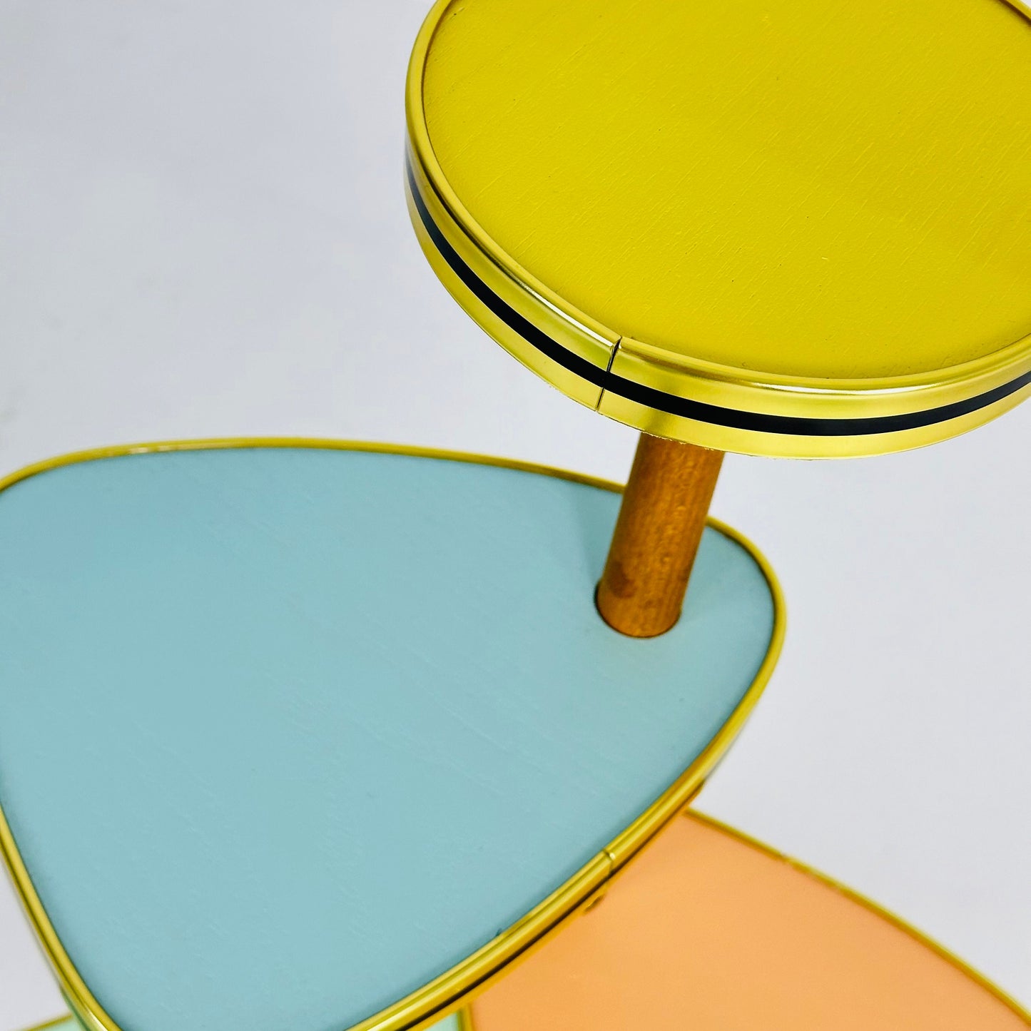 BIG 1950s German Plant Stand, Colorful Vintage Mid-Century Minimalist Indoor Plant Stand Side Table Retro flower table