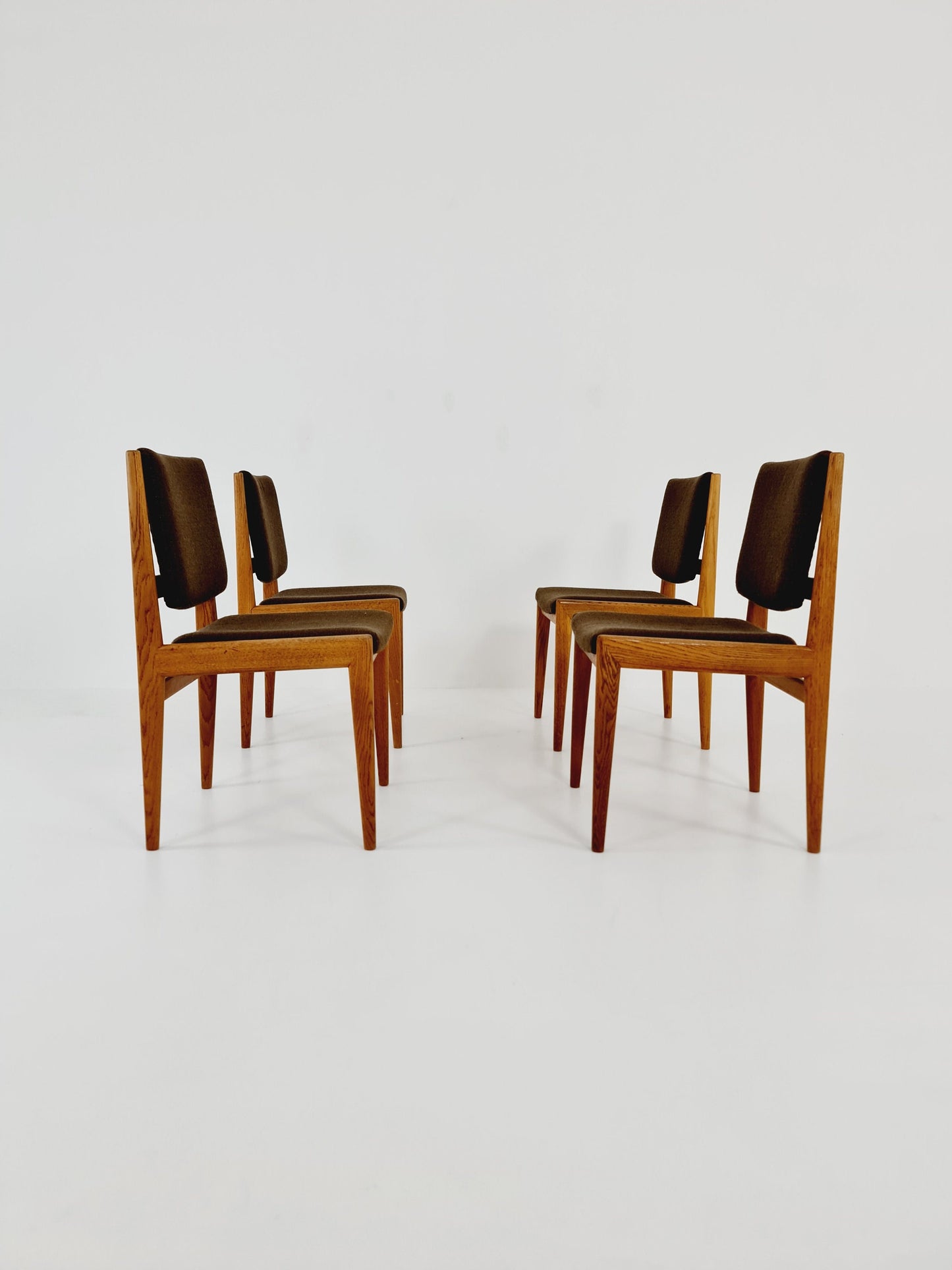 Mid century Swedish Modern Oak dining chairs by Karl Erik Ekselius, 1960s, Set of 4