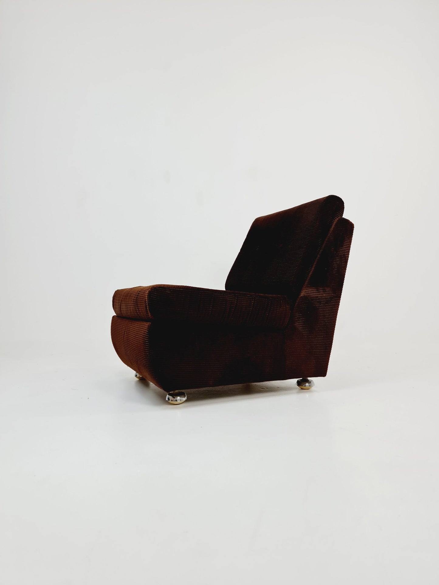 German Space age modular sofa/couch in brown Manchester fabric by Schwämmle Möbel, 1970s