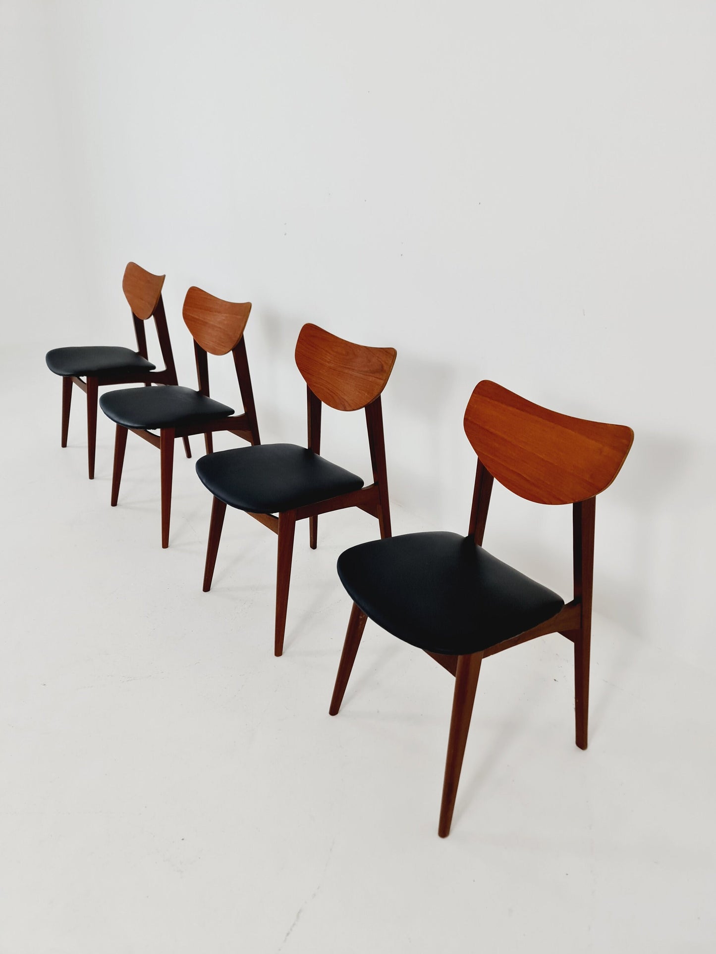Vintage Danish solid teak dining butterfly Chairs nu Farsturp, 1960s, Set of 4