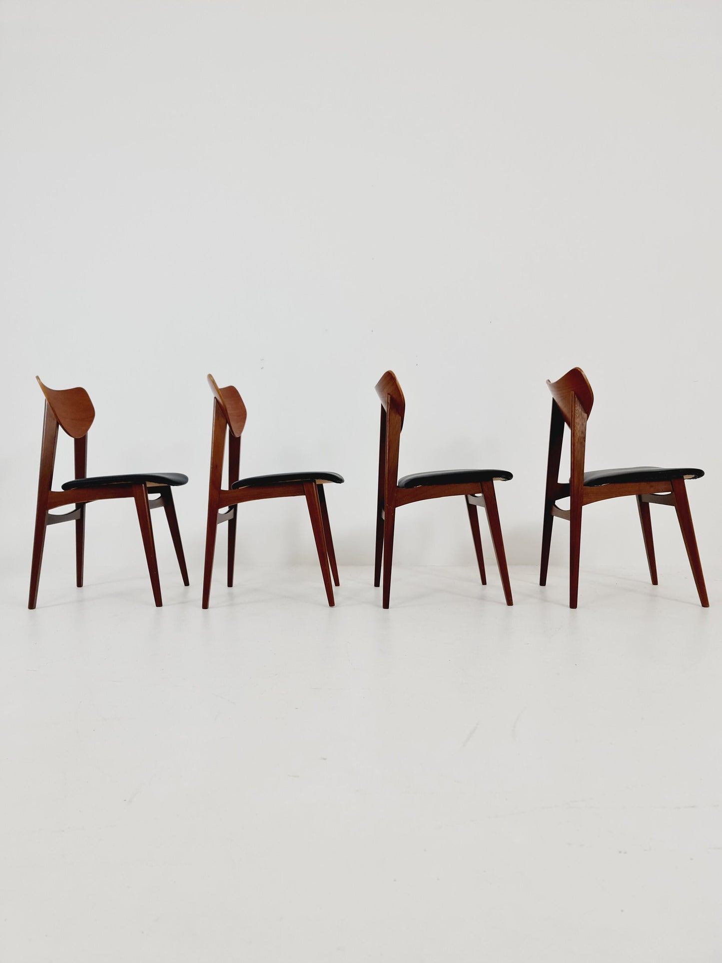 Vintage Danish solid teak dining butterfly Chairs nu Farsturp, 1960s, Set of 4