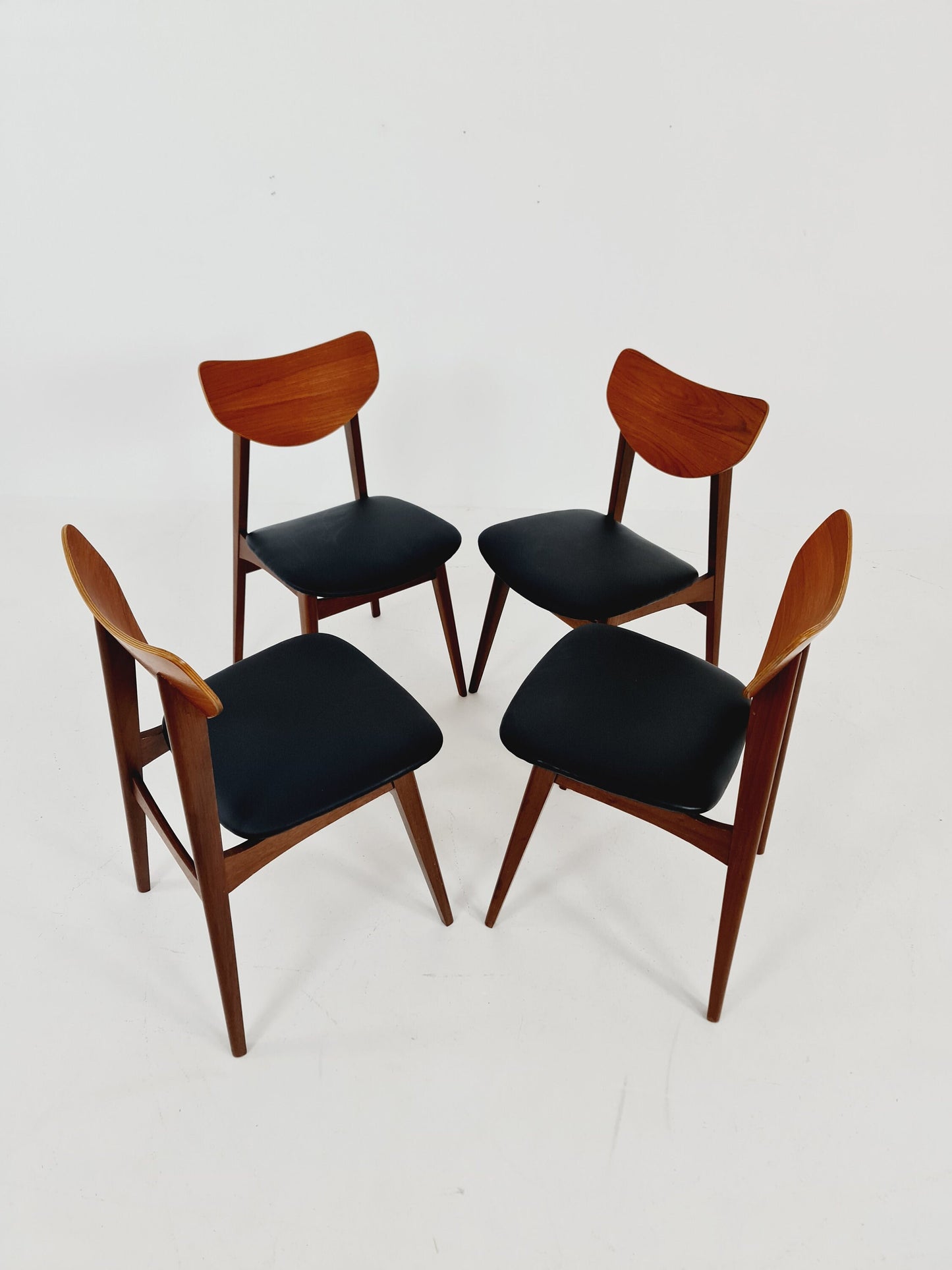 Vintage Danish solid teak dining butterfly Chairs nu Farsturp, 1960s, Set of 4