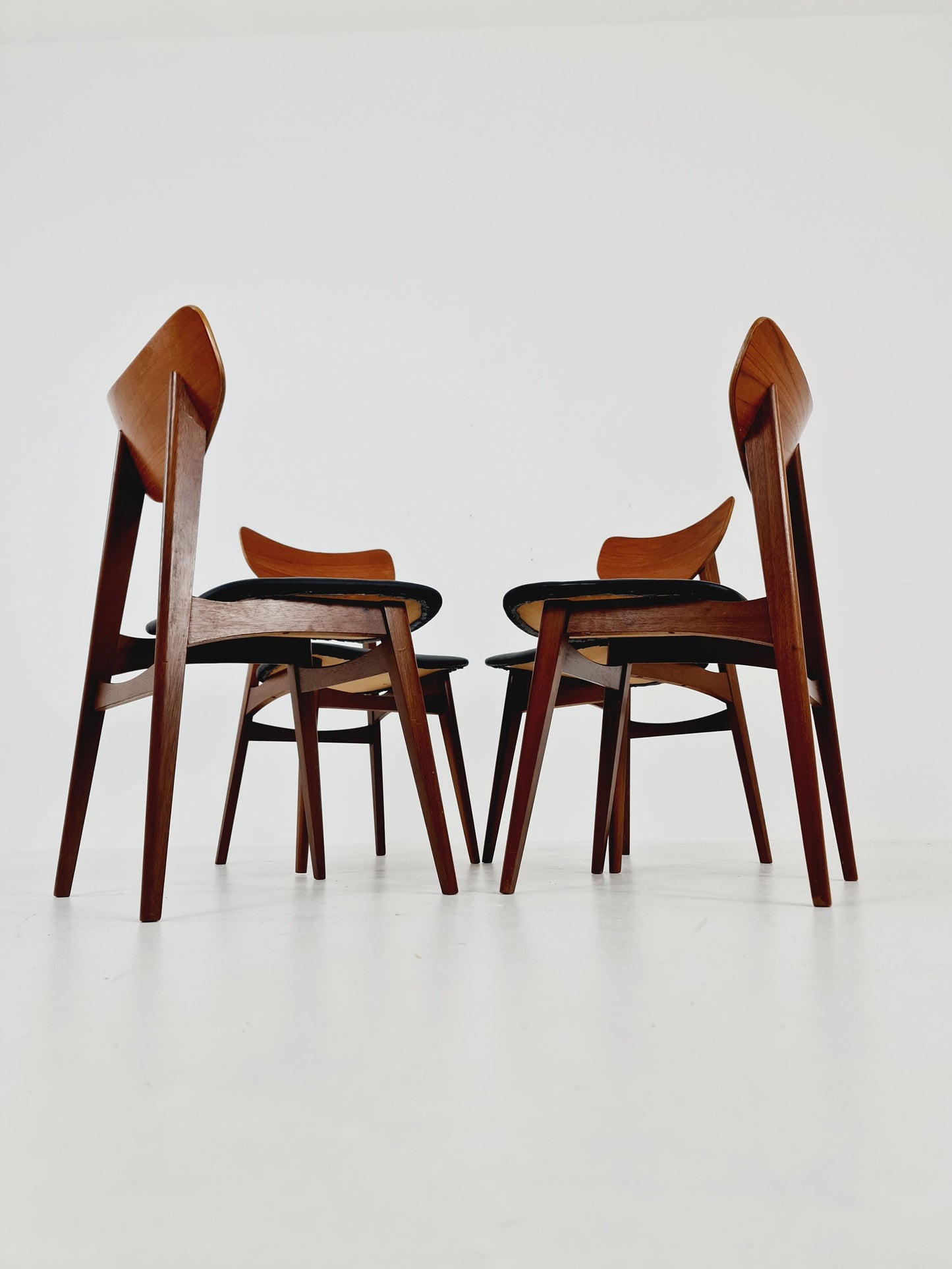 Vintage Danish solid teak dining butterfly Chairs nu Farsturp, 1960s, Set of 4
