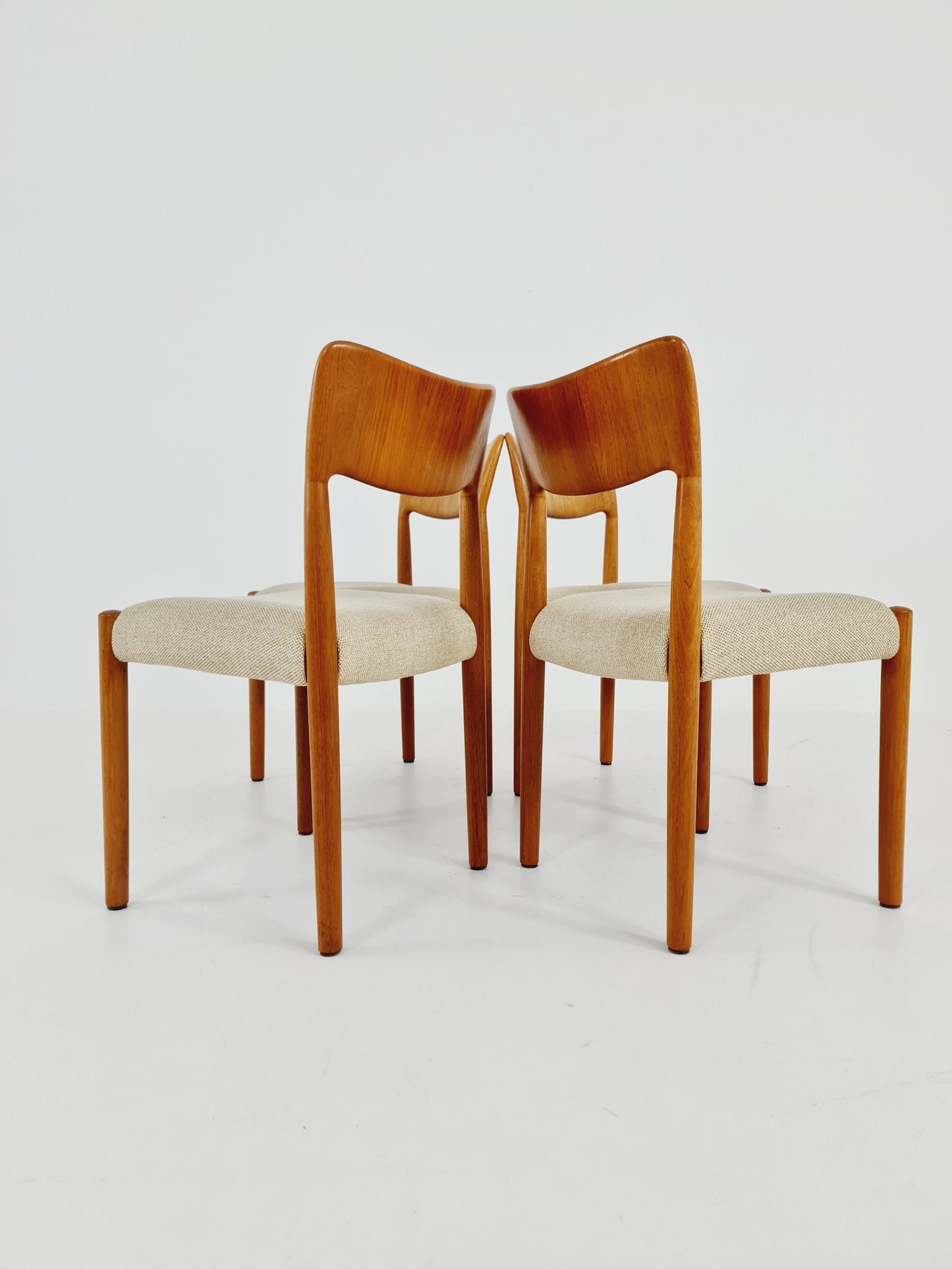 Vintage Danish solid teak dining chairs by Glostrup, , 1960s, Set of 4