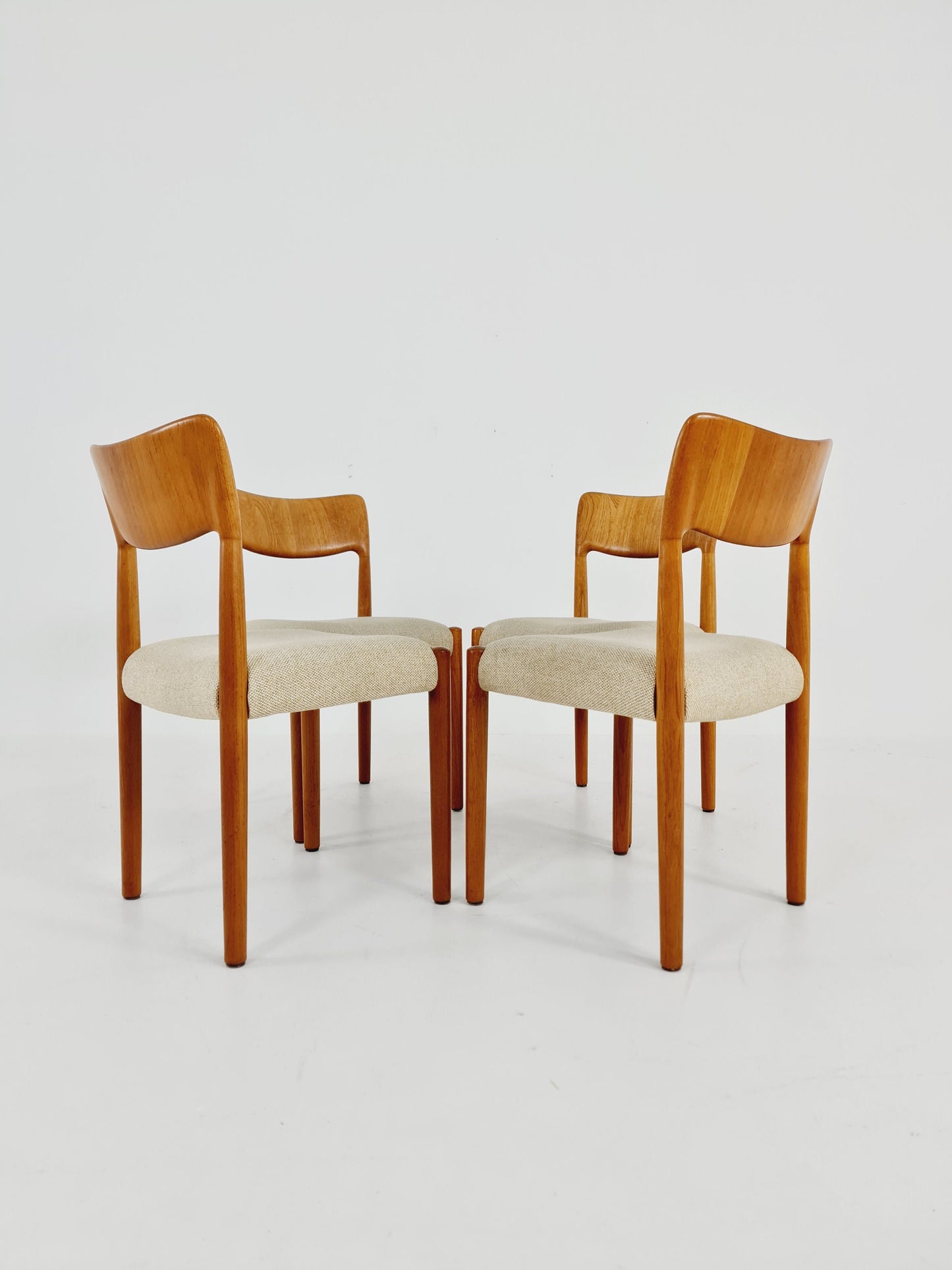 Vintage Danish solid teak dining chairs by Glostrup, , 1960s, Set of 4
