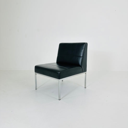 Thonet ,Bauhaus black leather lounge chair 1980s