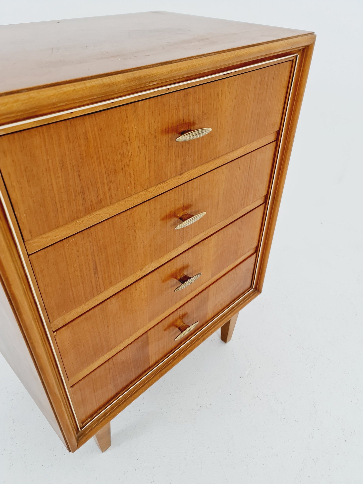Midcentury German Walnut chest of drawers / 4 drawers cabinet by Greive NR 5 , 1960s