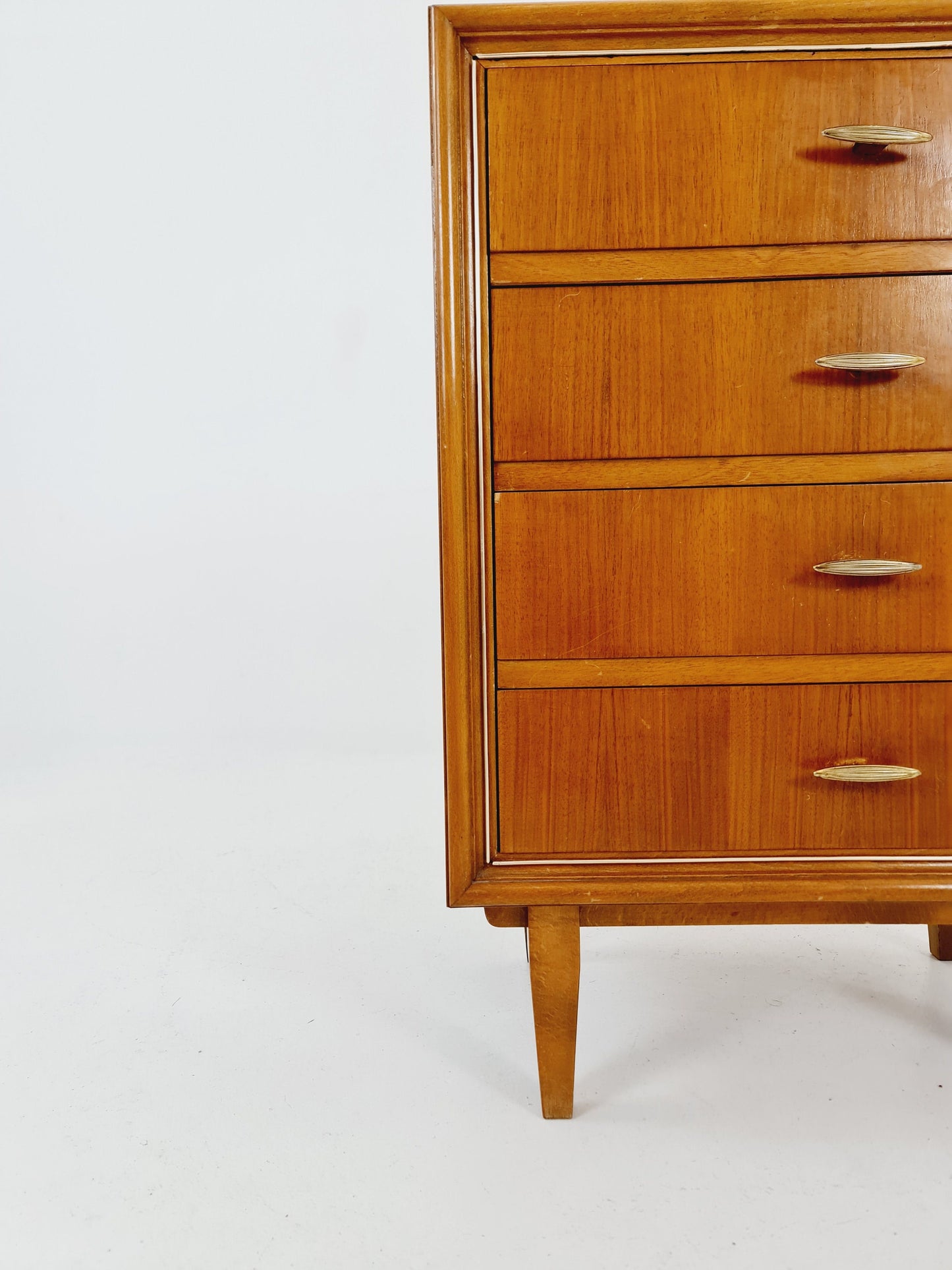 Midcentury German Walnut chest of drawers / 4 drawers cabinet by Greive NR 5 , 1960s