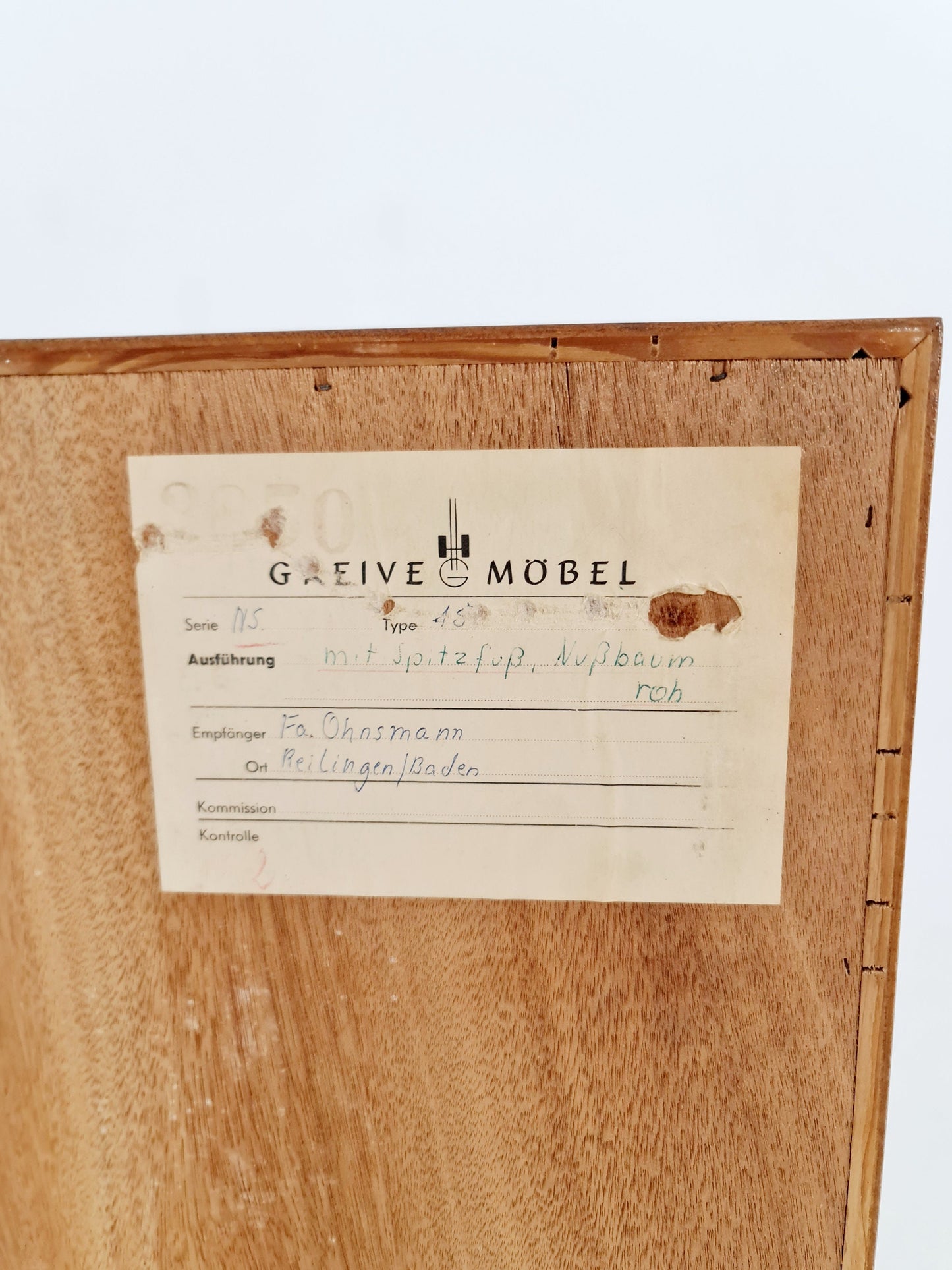 Midcentury German Walnut chest of drawers / 4 drawers cabinet by Greive NR 5 , 1960s