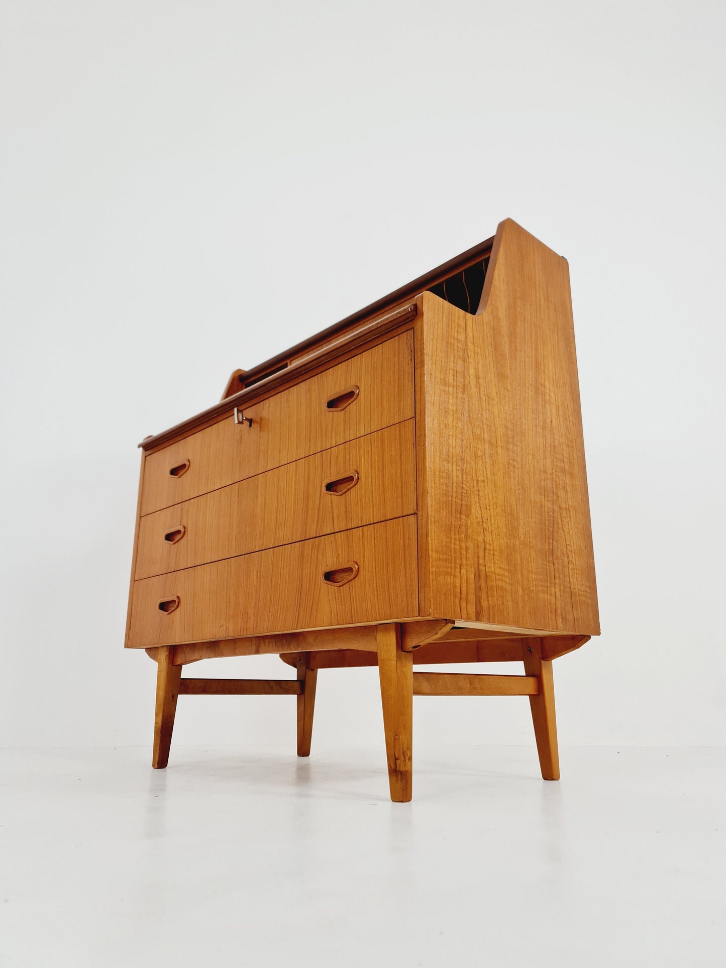 Midcentury vintage desk Swedish secretary By Bröderna Gustafsson, 1960s