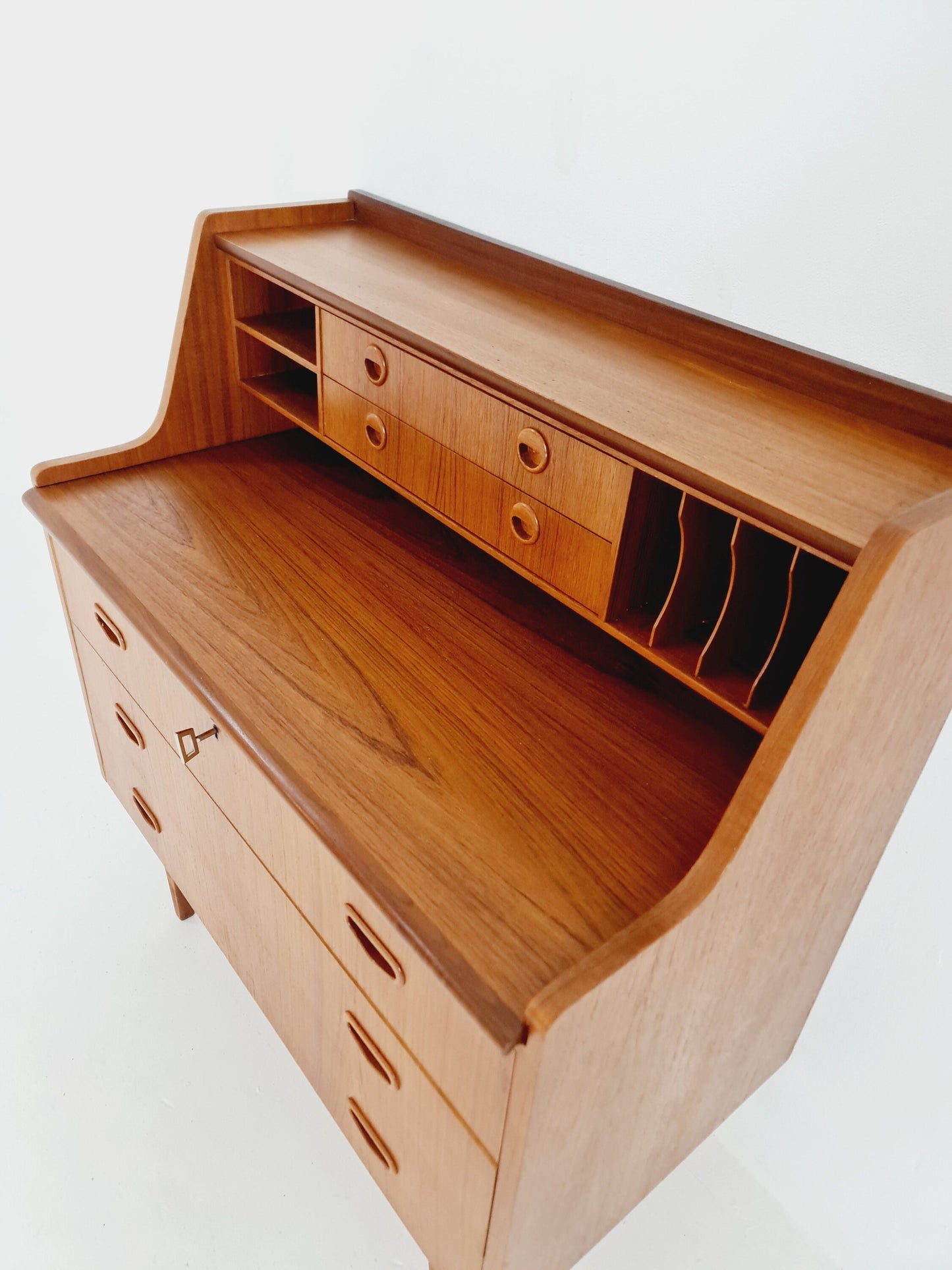 Midcentury vintage desk Swedish secretary By Bröderna Gustafsson, 1960s