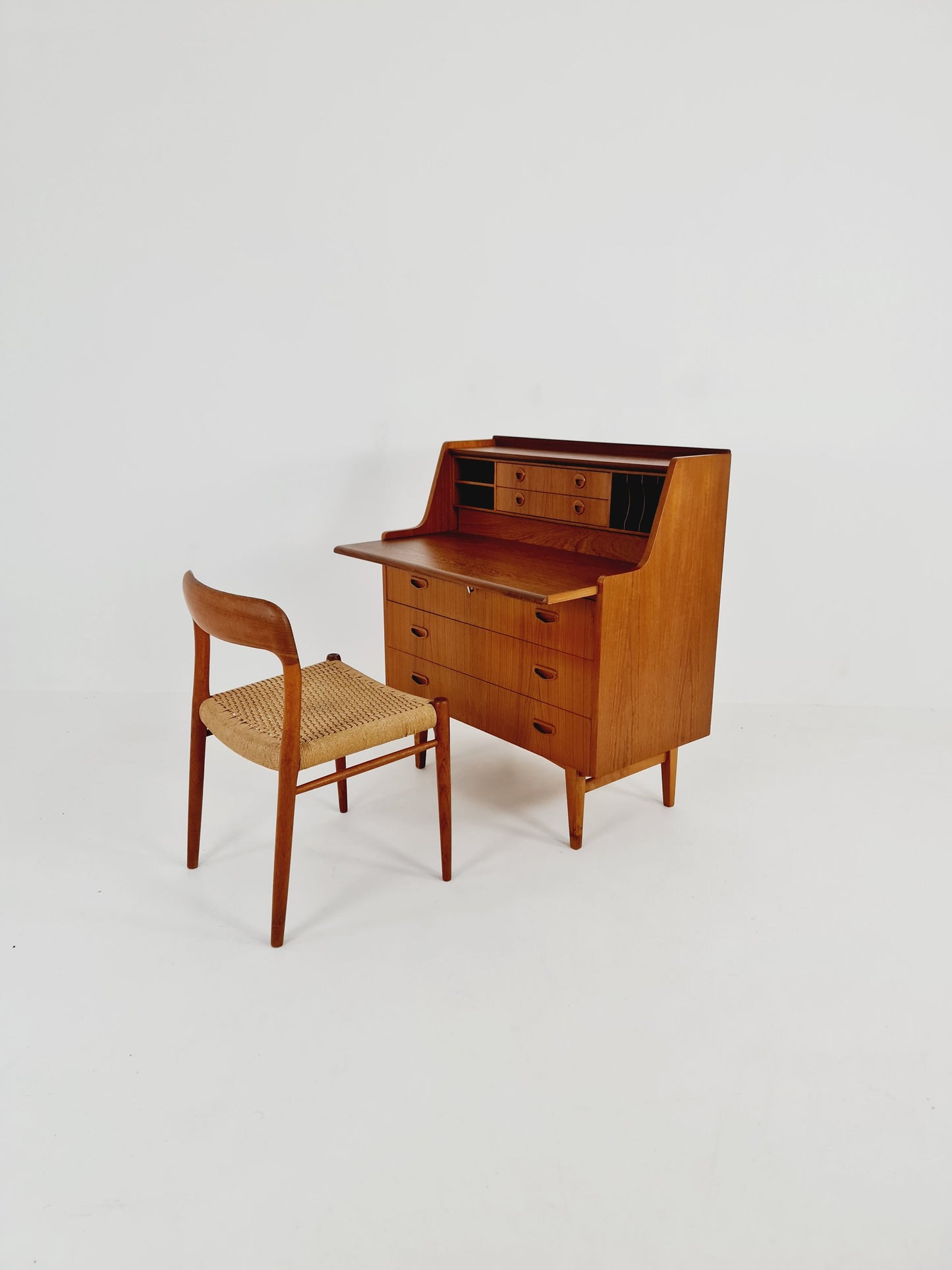 Midcentury vintage desk Swedish secretary By Bröderna Gustafsson, 1960s