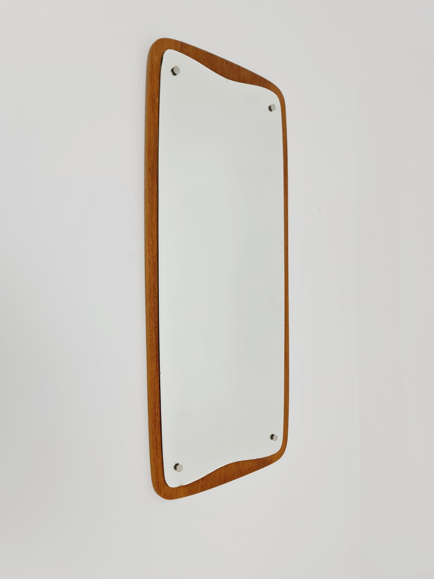Teak Swidish mid-century Modern wall-mounted mirror By AB Nybrofabriken, 1960s
