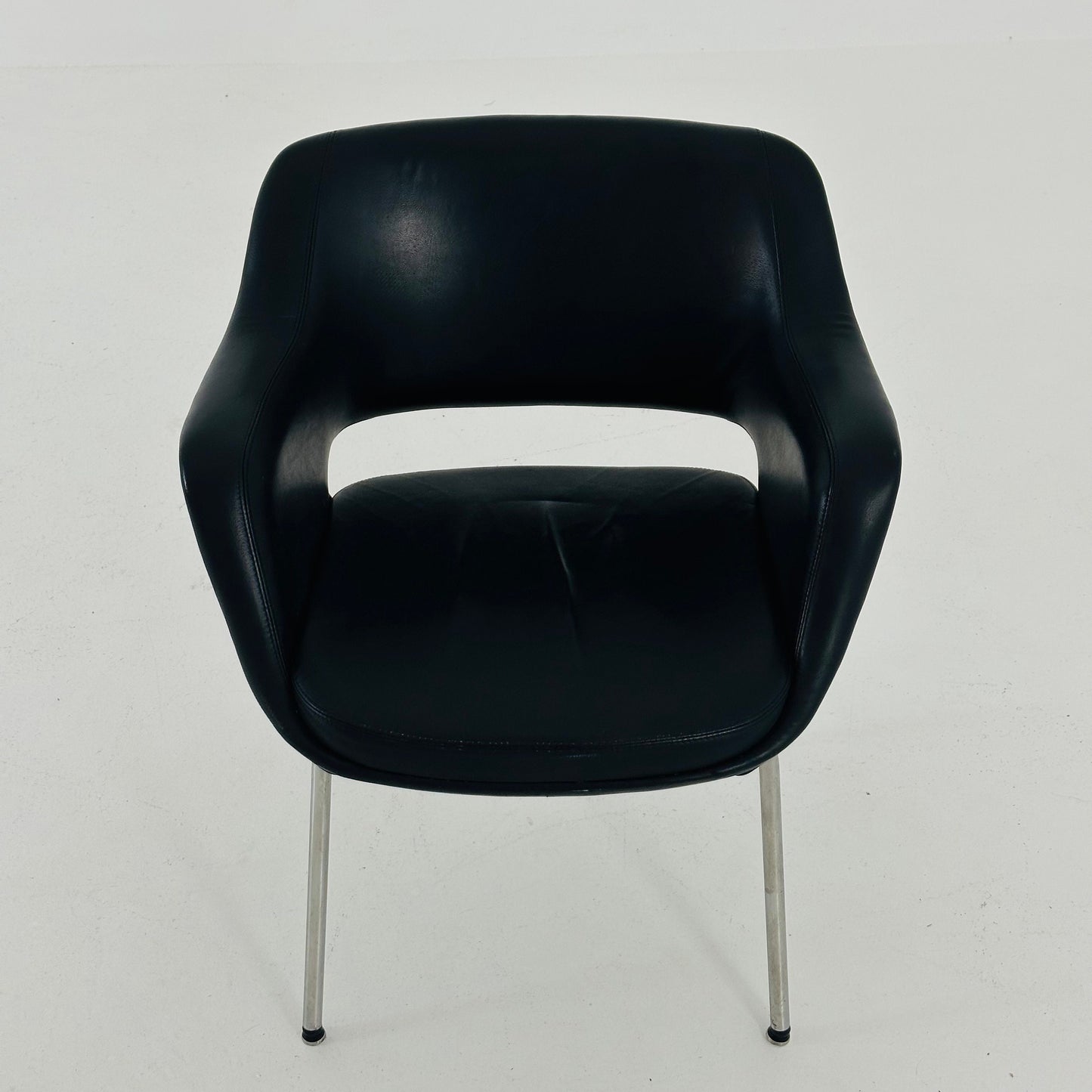 Mid century Olli Mannermaa black Leather Kilta armchair by Eugen Schmidt & Cassina Martela 1970s