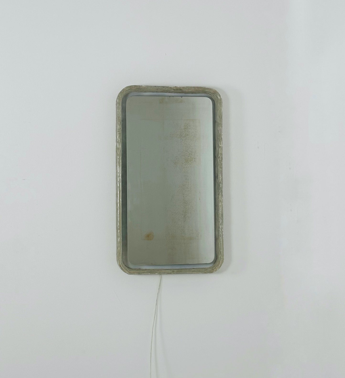 Vintage rectangle illuminated wall mirror made of acrylic glass by Egon Hillebrand, Germany, 1960s