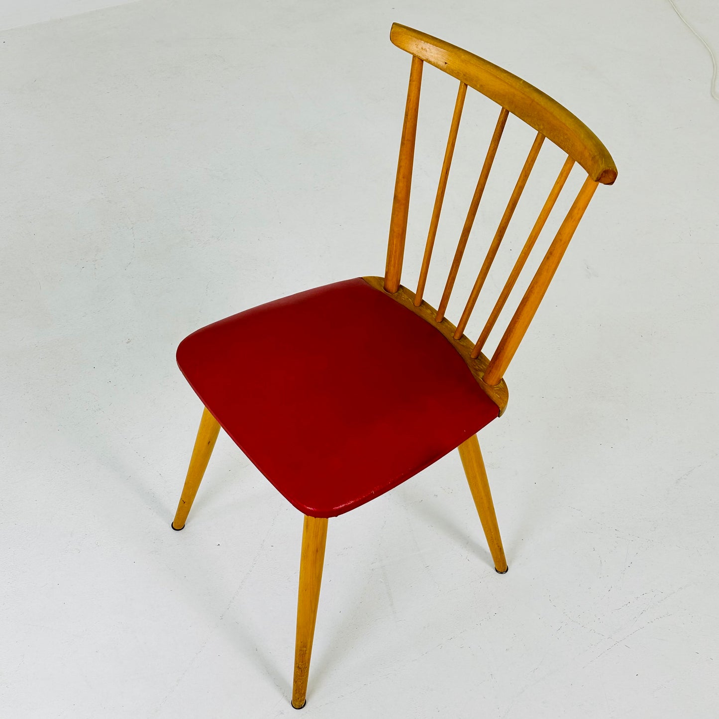 Mid century wood and leather chair 1960s, Germany