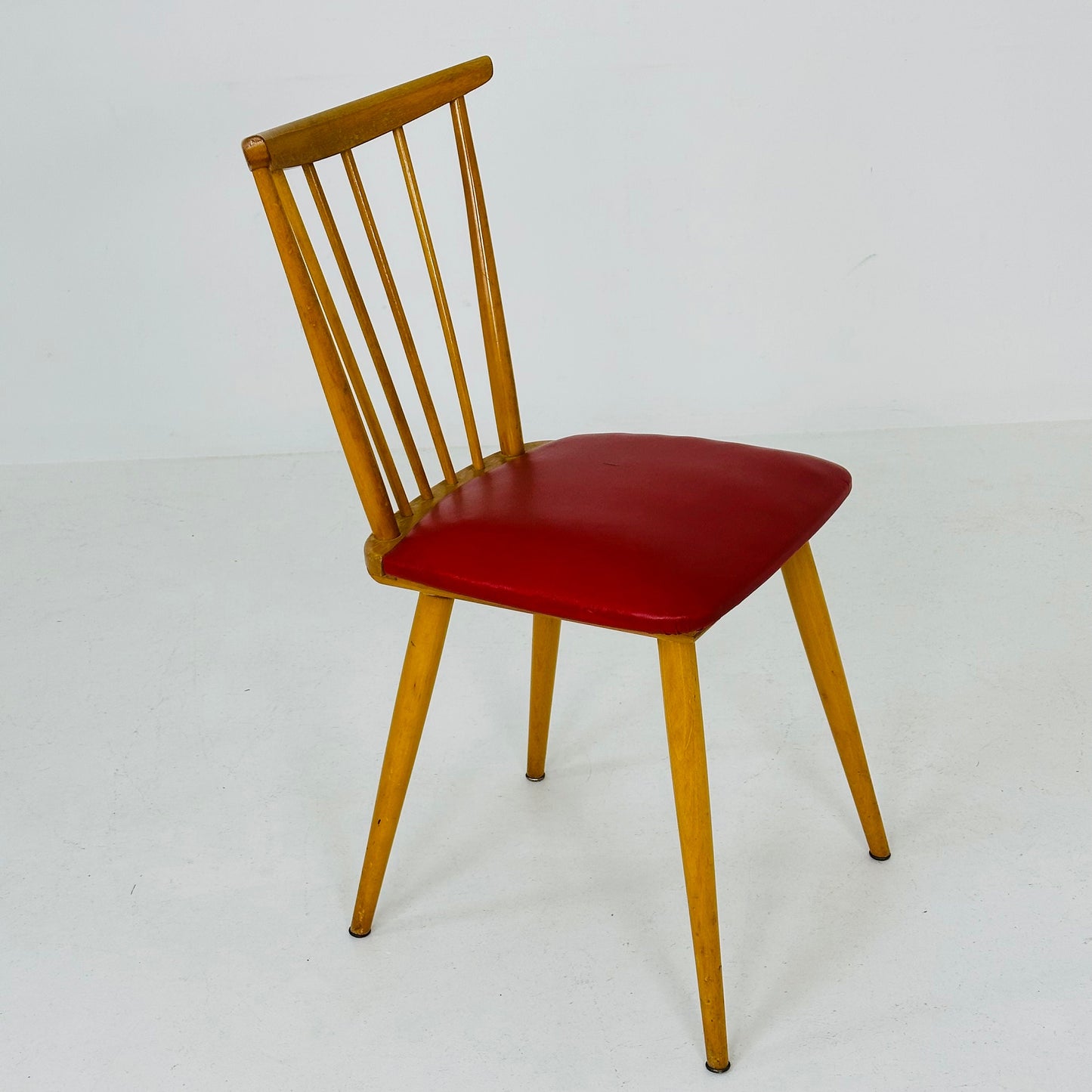 Mid century wood and leather chair 1960s, Germany