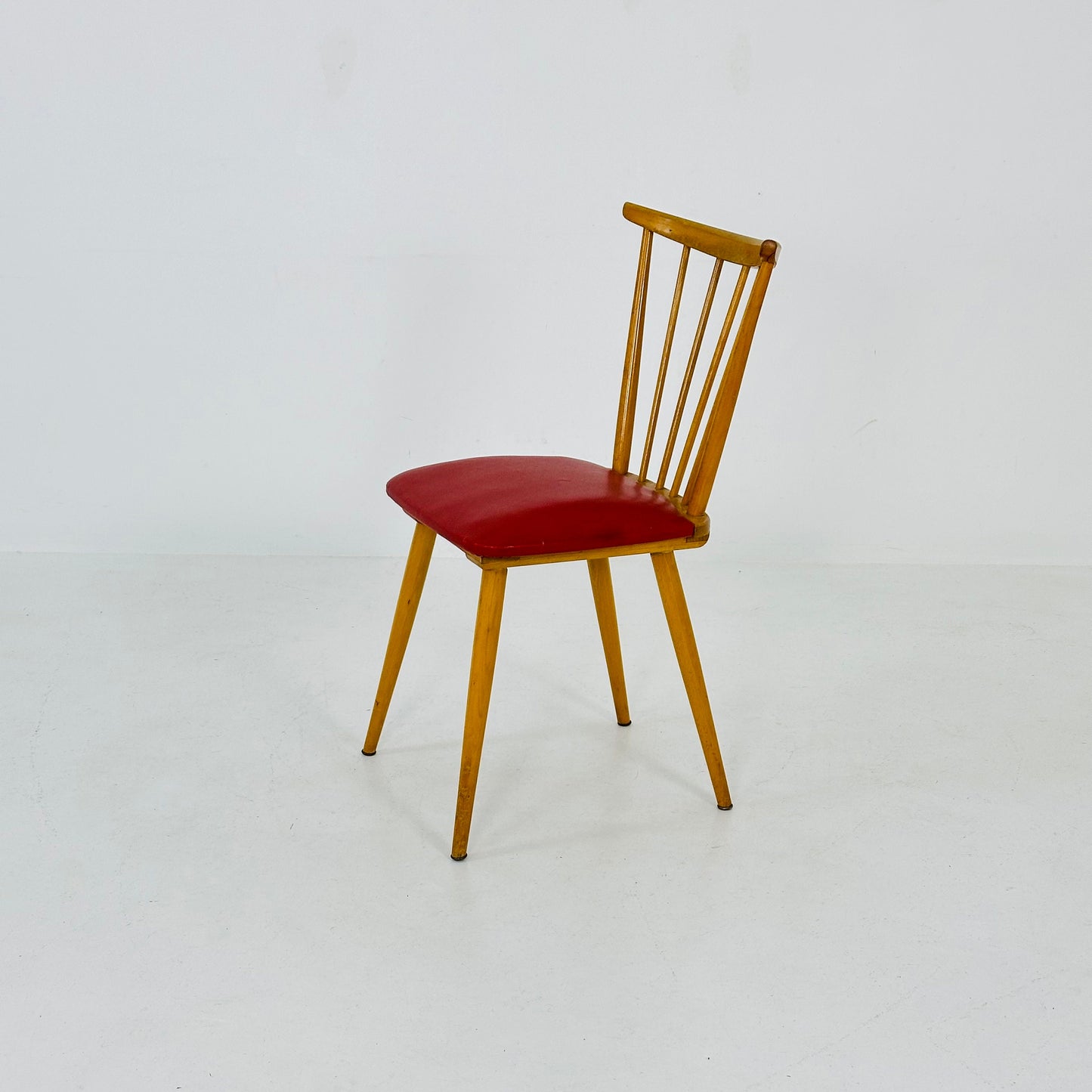 Mid century wood and leather chair 1960s, Germany