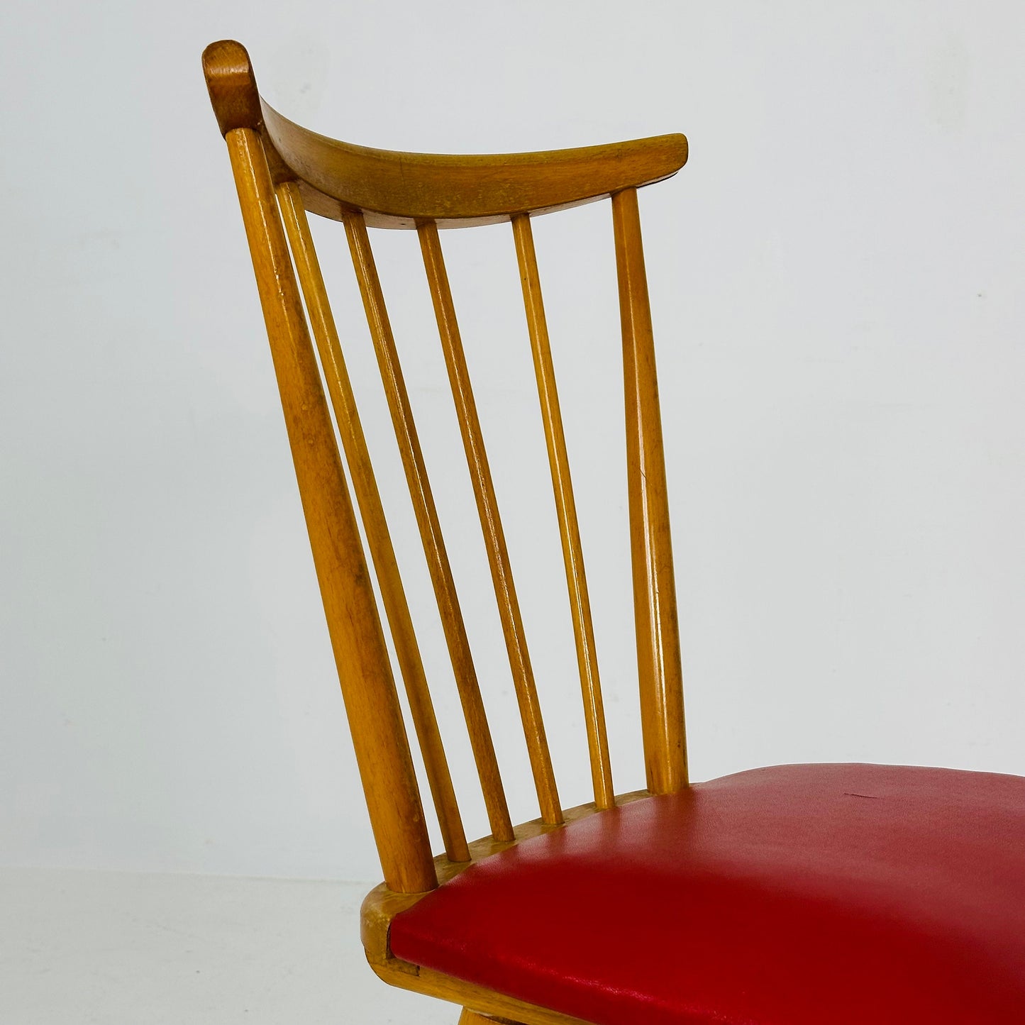 Mid century wood and leather chair 1960s, Germany