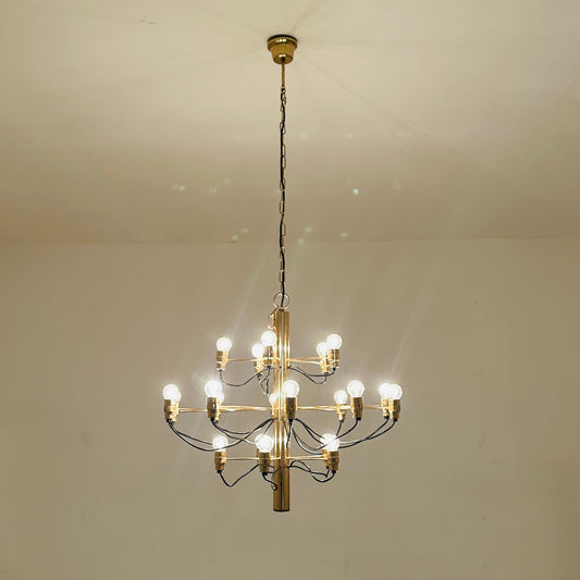 Mid century Brass chandelier by Gino Sarfatti for Arteluce, Italy 1960s