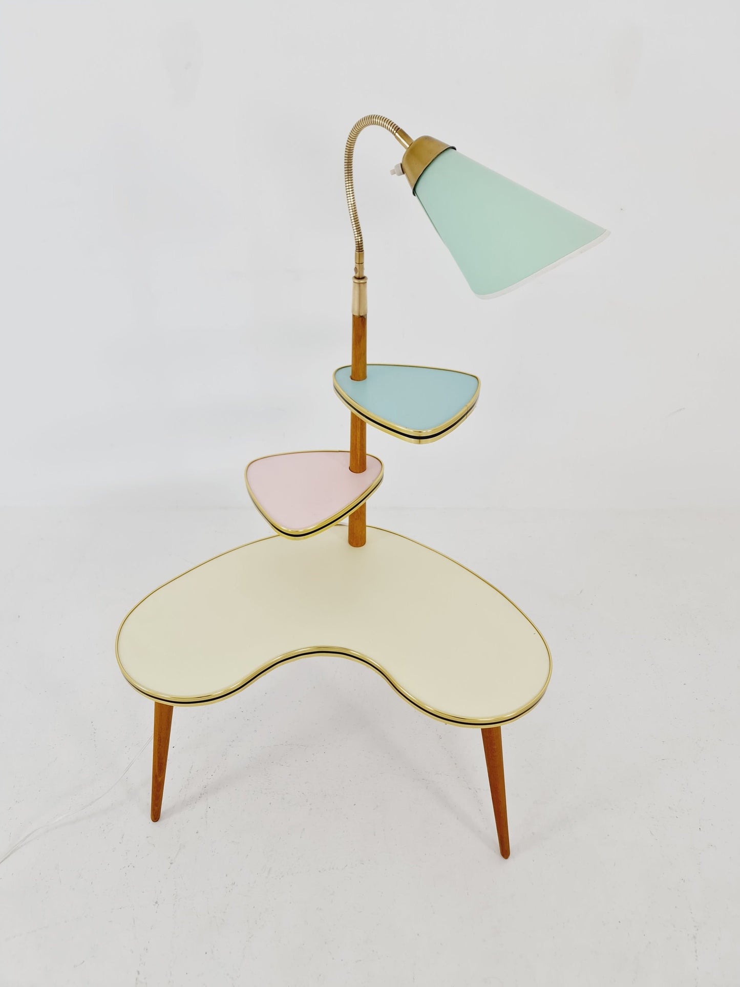 Vintage German plant Stand Minimalist Indoor Plant Stand Side flower table with lamp