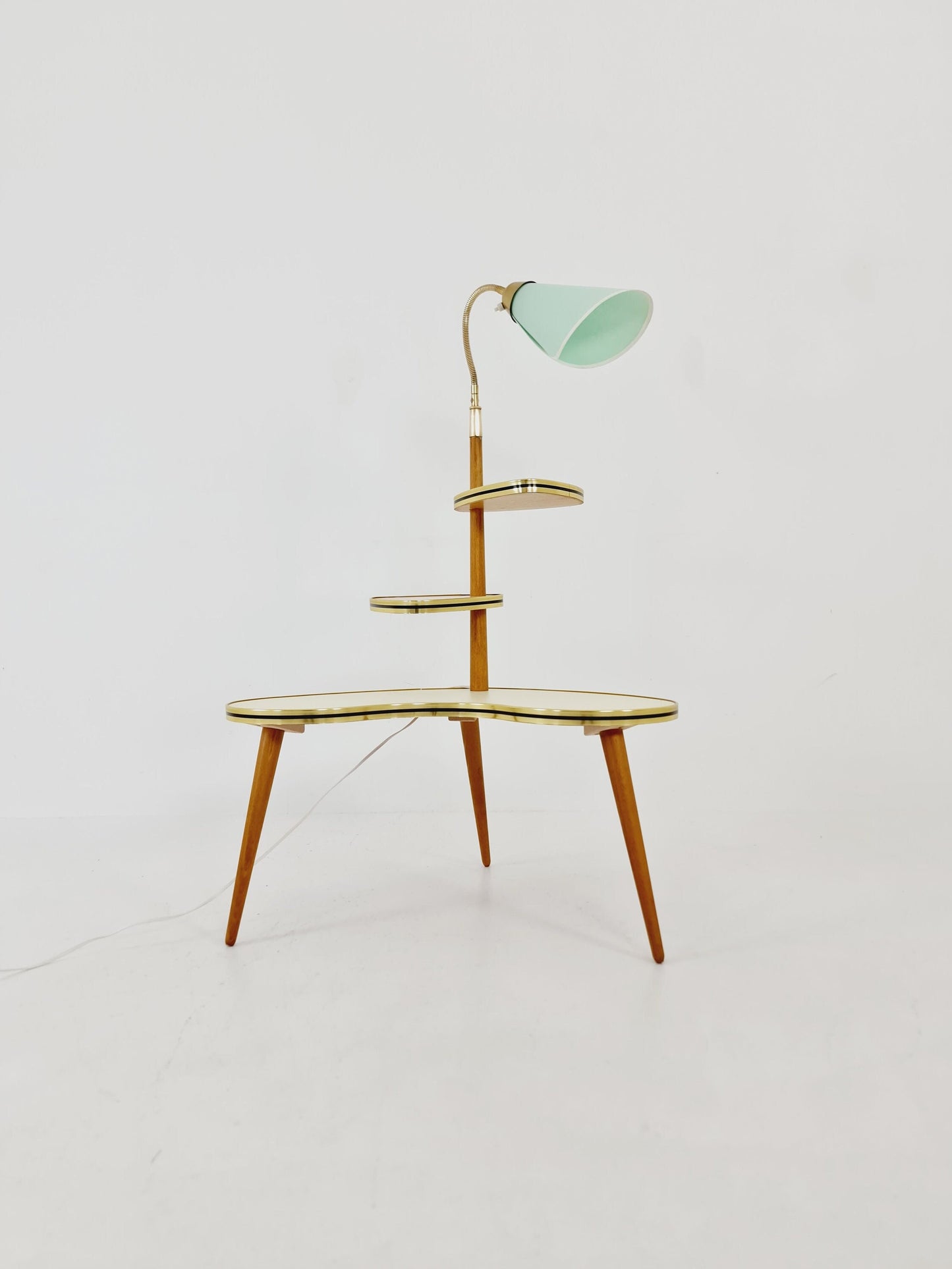 Vintage German plant Stand Minimalist Indoor Plant Stand Side flower table with lamp