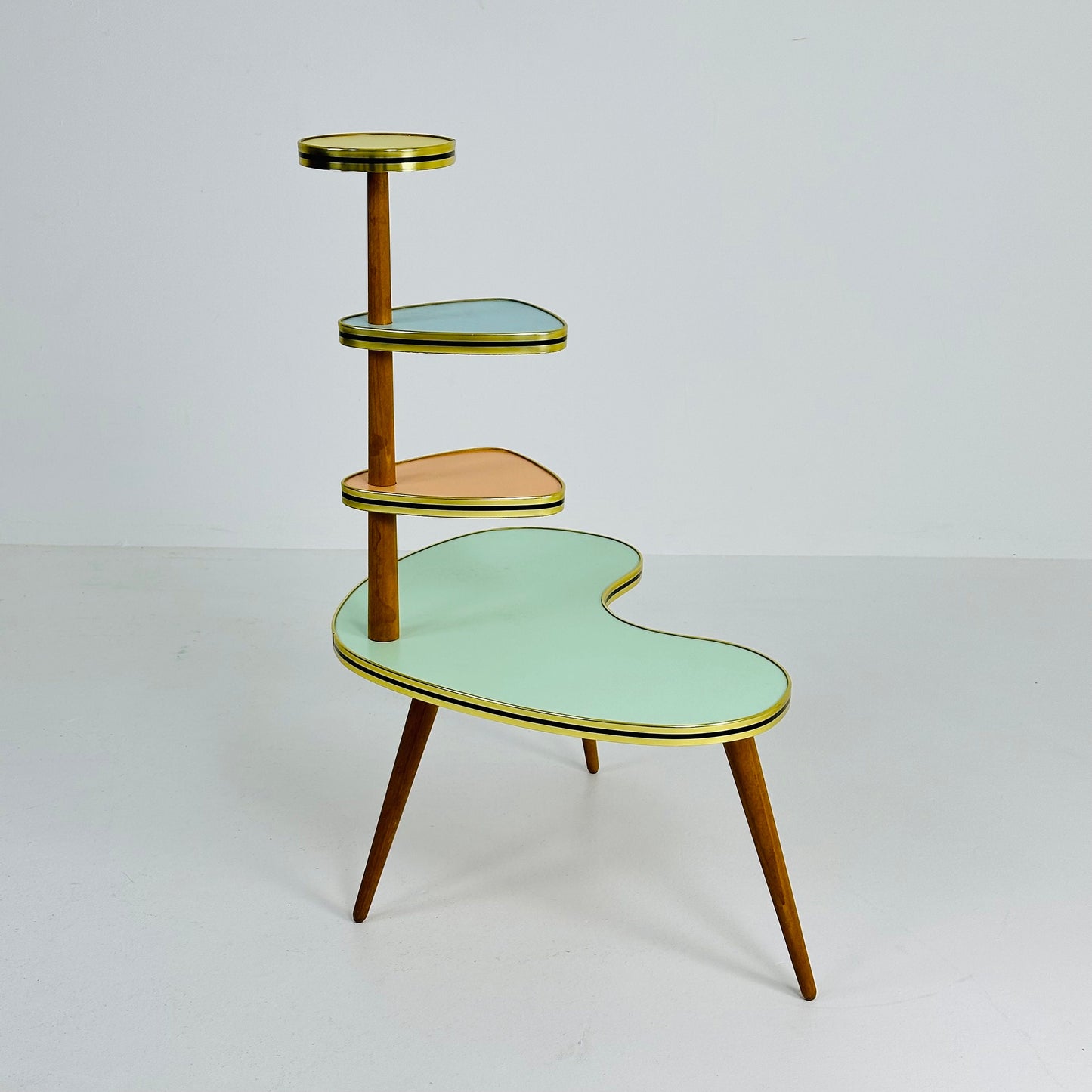 BIG 1950s German Plant Stand, Colorful Vintage Mid-Century Minimalist Indoor Plant Stand Side Table Retro flower table