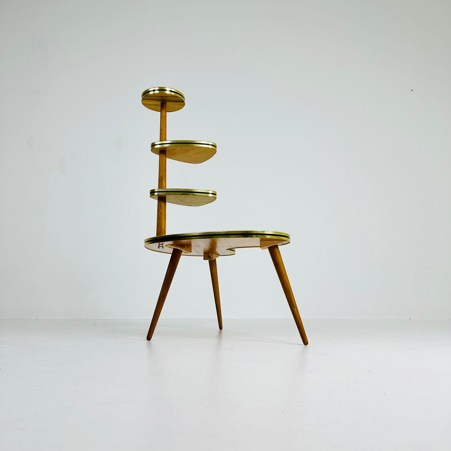 BIG 1950s German Plant Stand, Colorful Vintage Mid-Century Minimalist Indoor Plant Stand Side Table Retro flower table