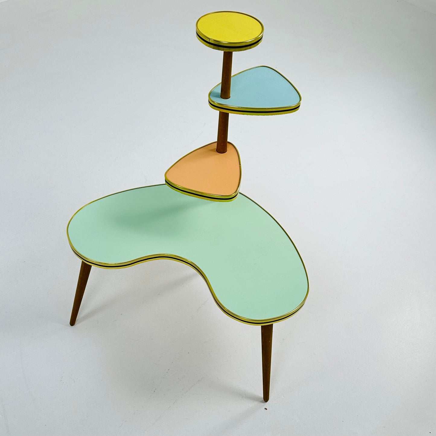 BIG 1950s German Plant Stand, Colorful Vintage Mid-Century Minimalist Indoor Plant Stand Side Table Retro flower table
