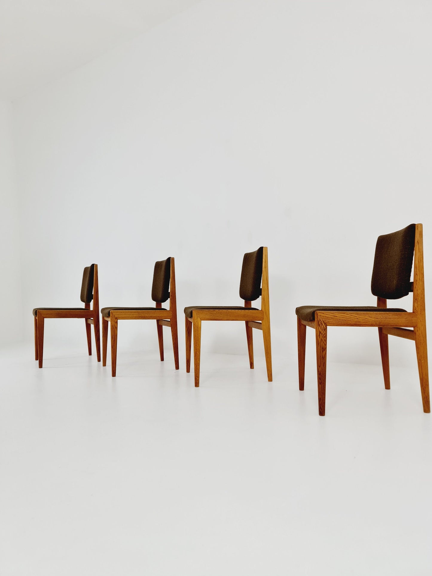 Mid century Swedish Modern Oak dining chairs by Karl Erik Ekselius, 1960s, Set of 4