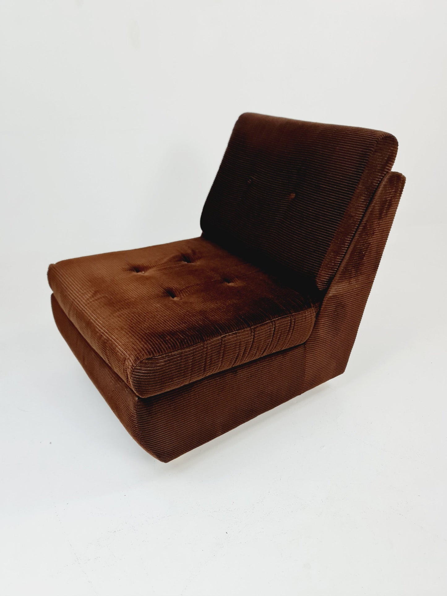 German Space age modular sofa/couch in brown Manchester fabric by Schwämmle Möbel, 1970s
