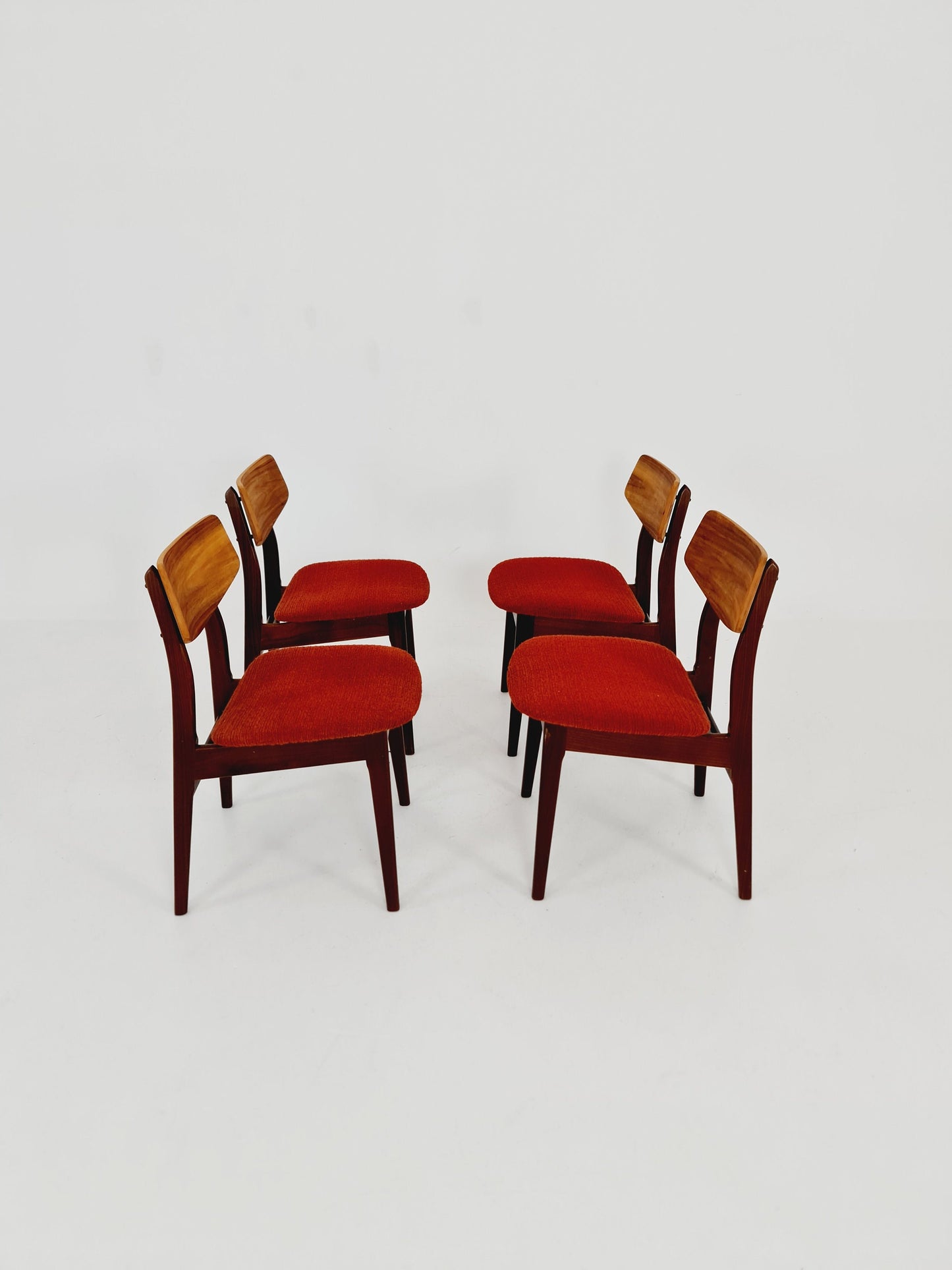 Vintage Danish solid teak dining butterfly Chairs 1960s, Set of 4