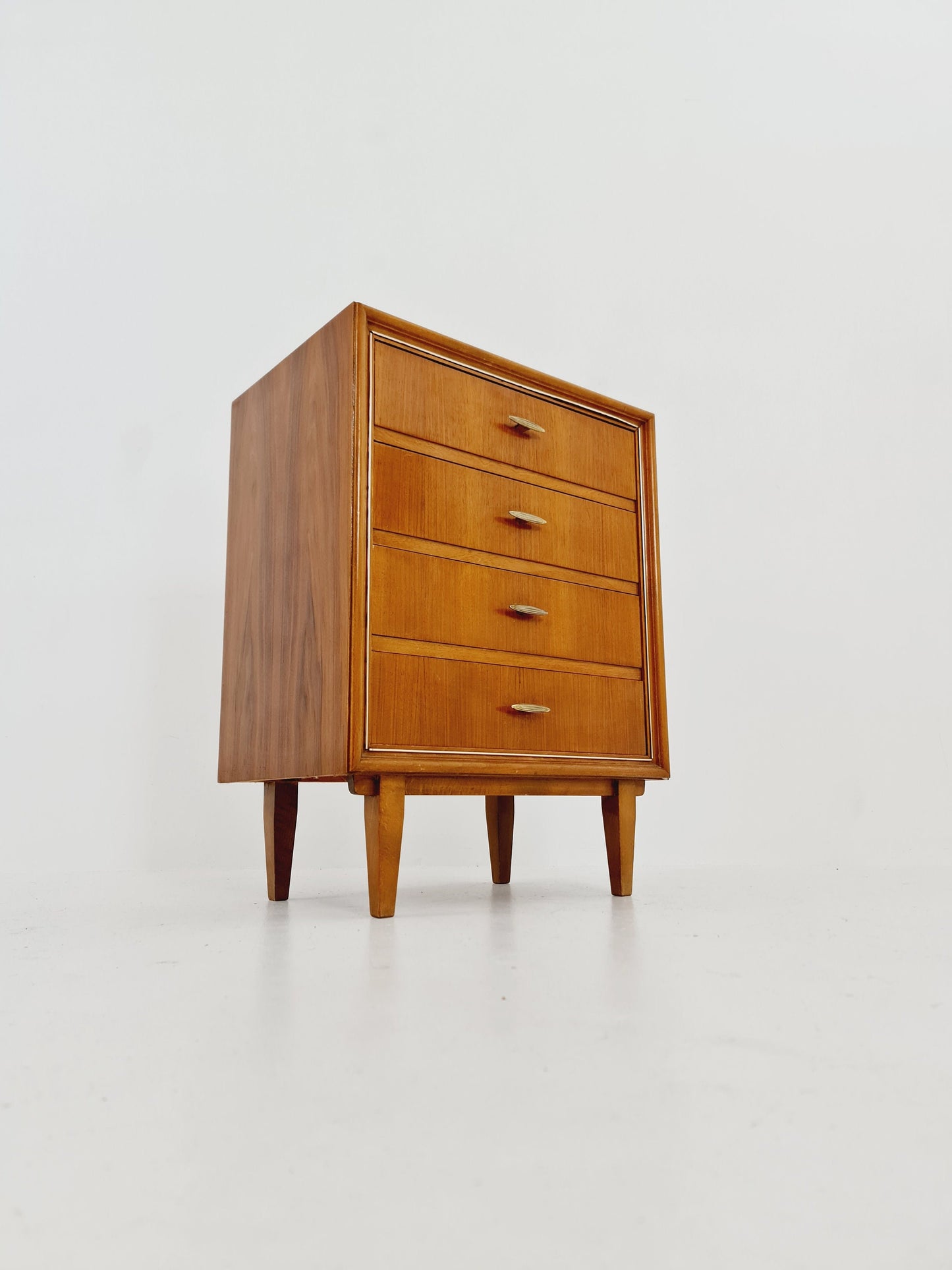 Midcentury German Walnut chest of drawers / 4 drawers cabinet by Greive NR 5 , 1960s