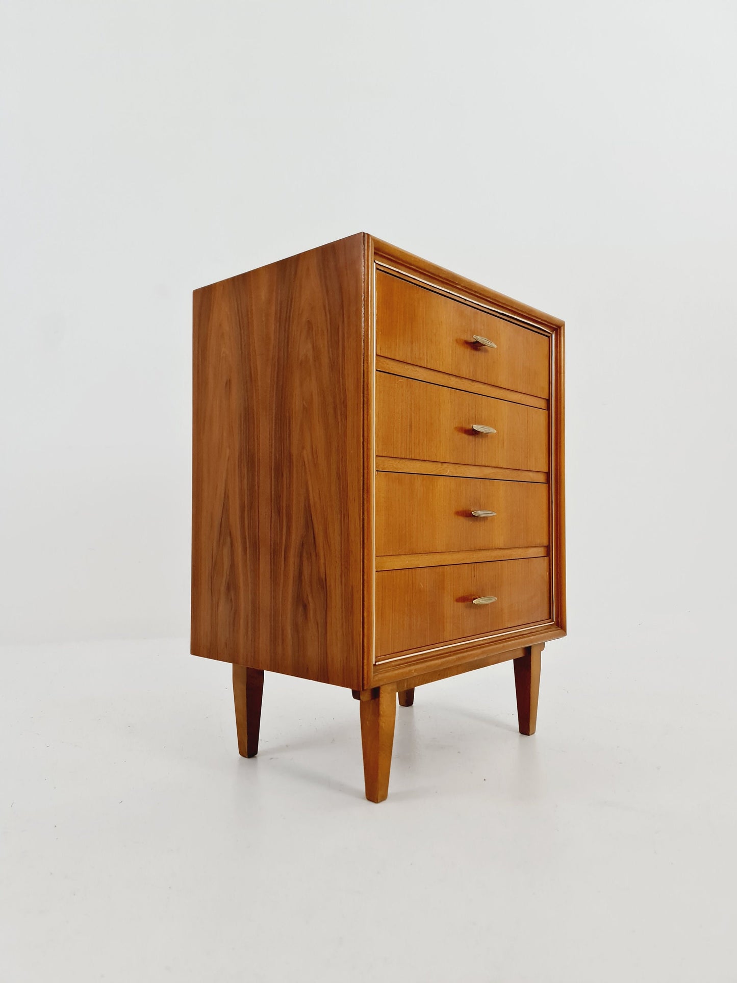 Midcentury German Walnut chest of drawers / 4 drawers cabinet by Greive NR 5 , 1960s