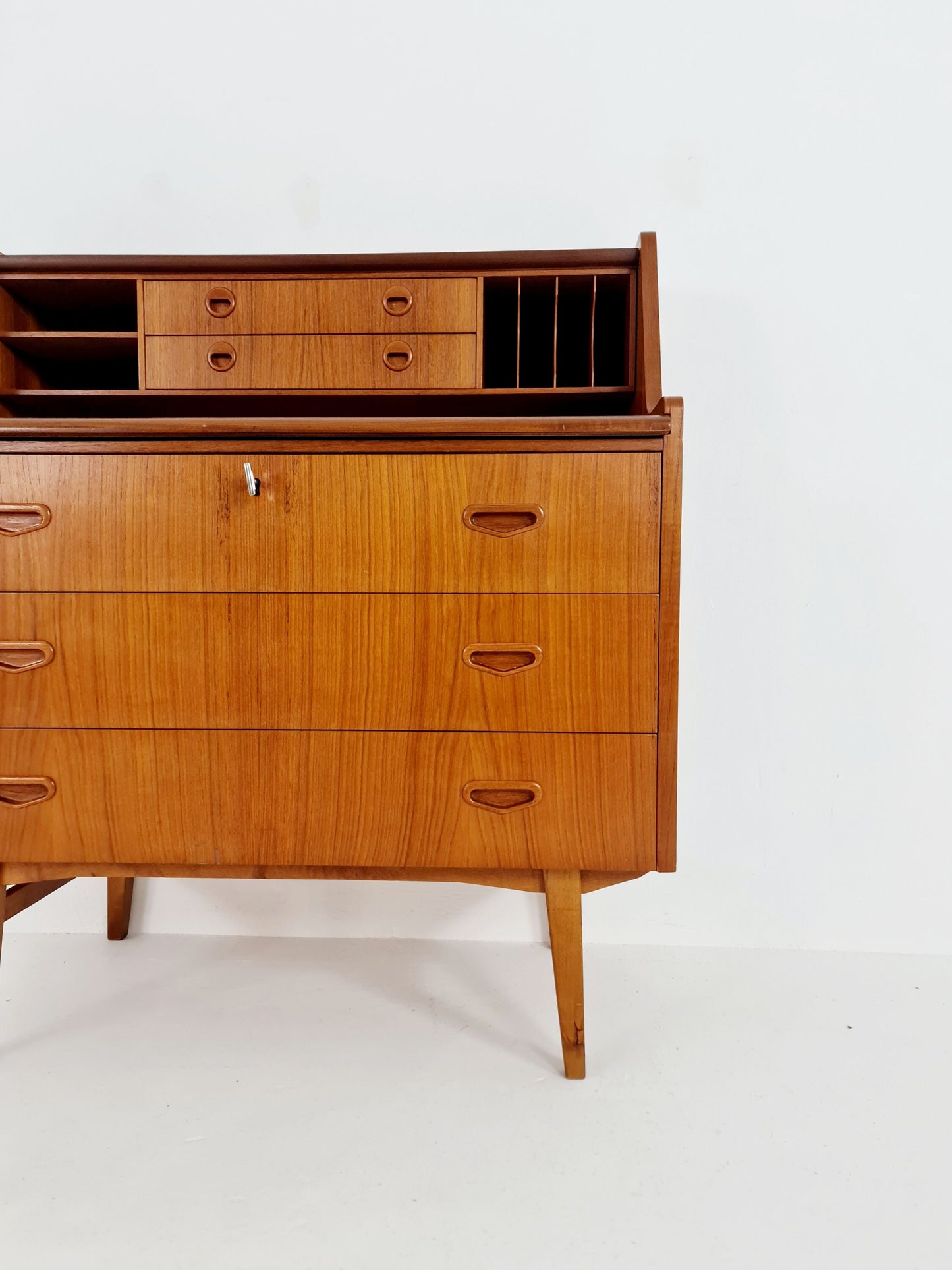 Midcentury vintage desk Swedish secretary By Bröderna Gustafsson, 1960s