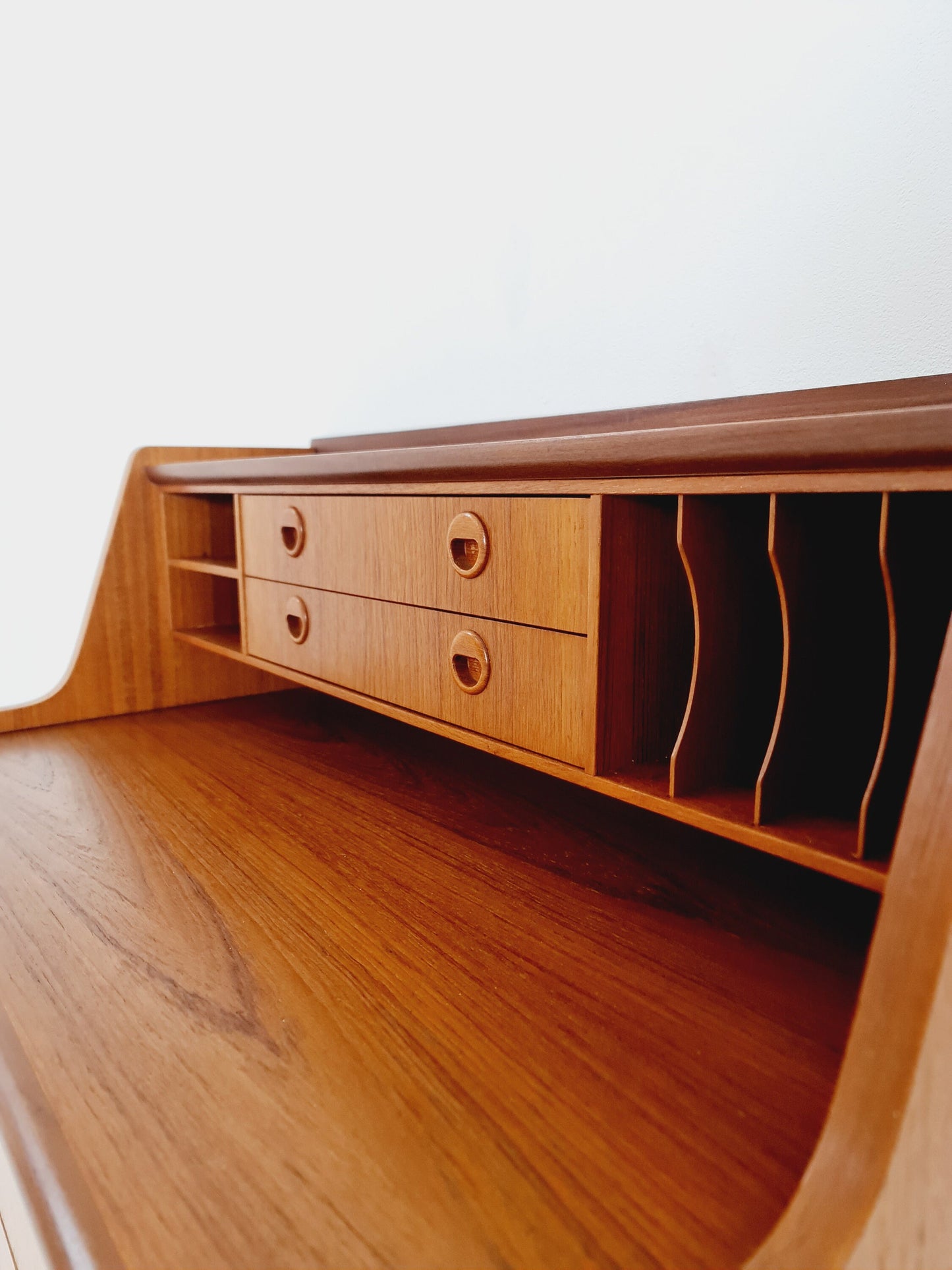 Midcentury vintage desk Swedish secretary By Bröderna Gustafsson, 1960s