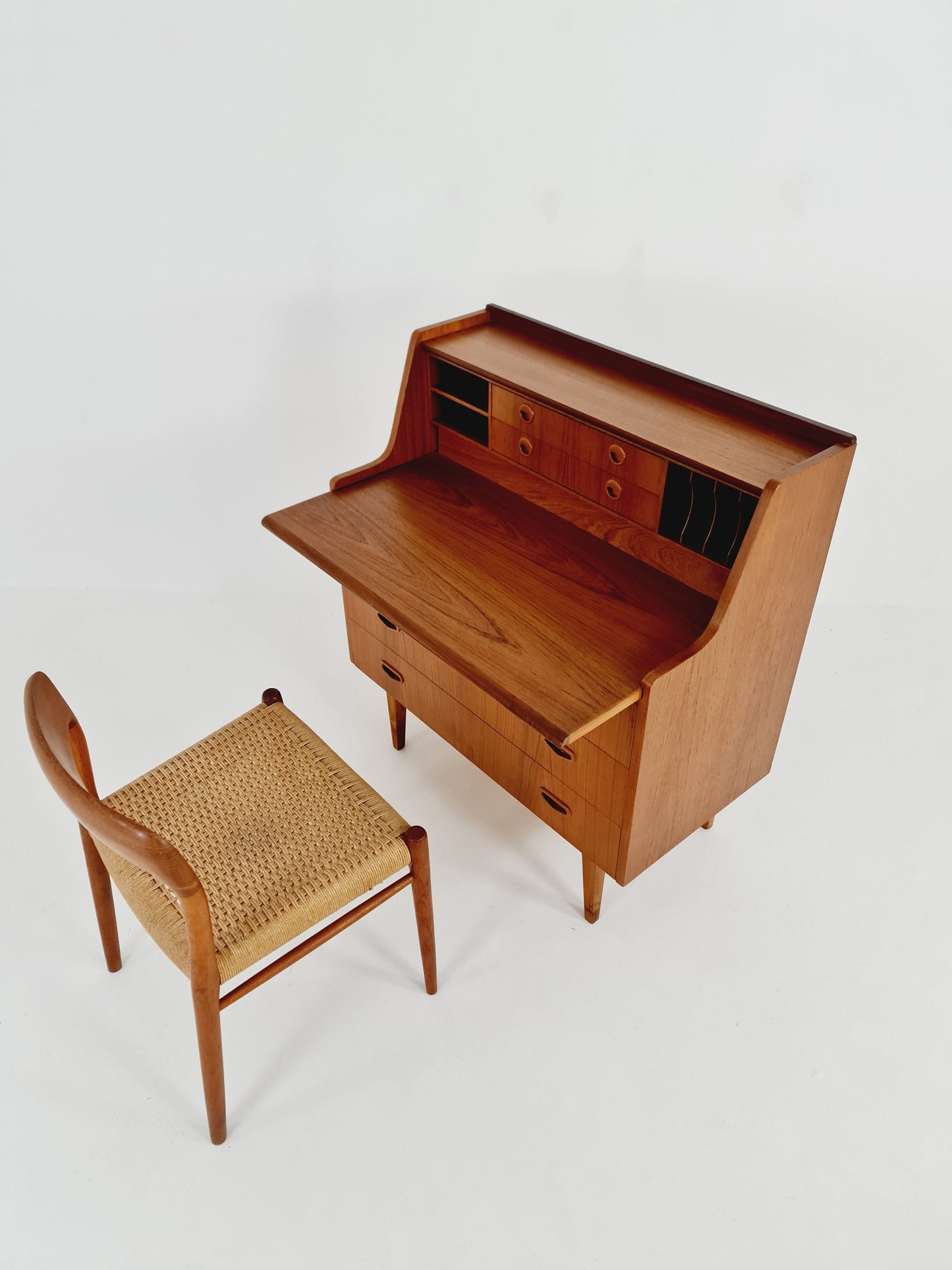Midcentury vintage desk Swedish secretary By Bröderna Gustafsson, 1960s