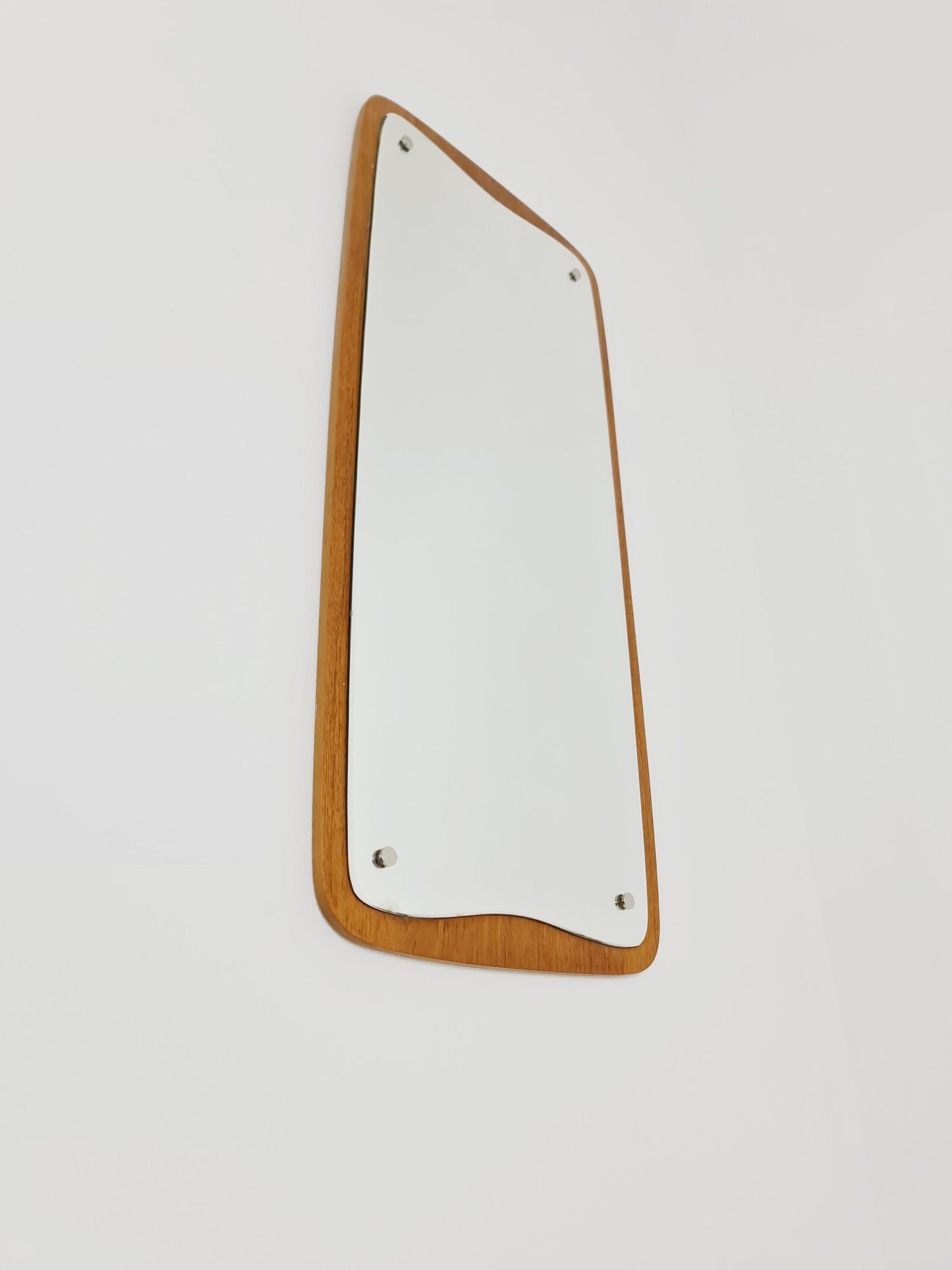 Teak Swidish mid-century Modern wall-mounted mirror By AB Nybrofabriken, 1960s