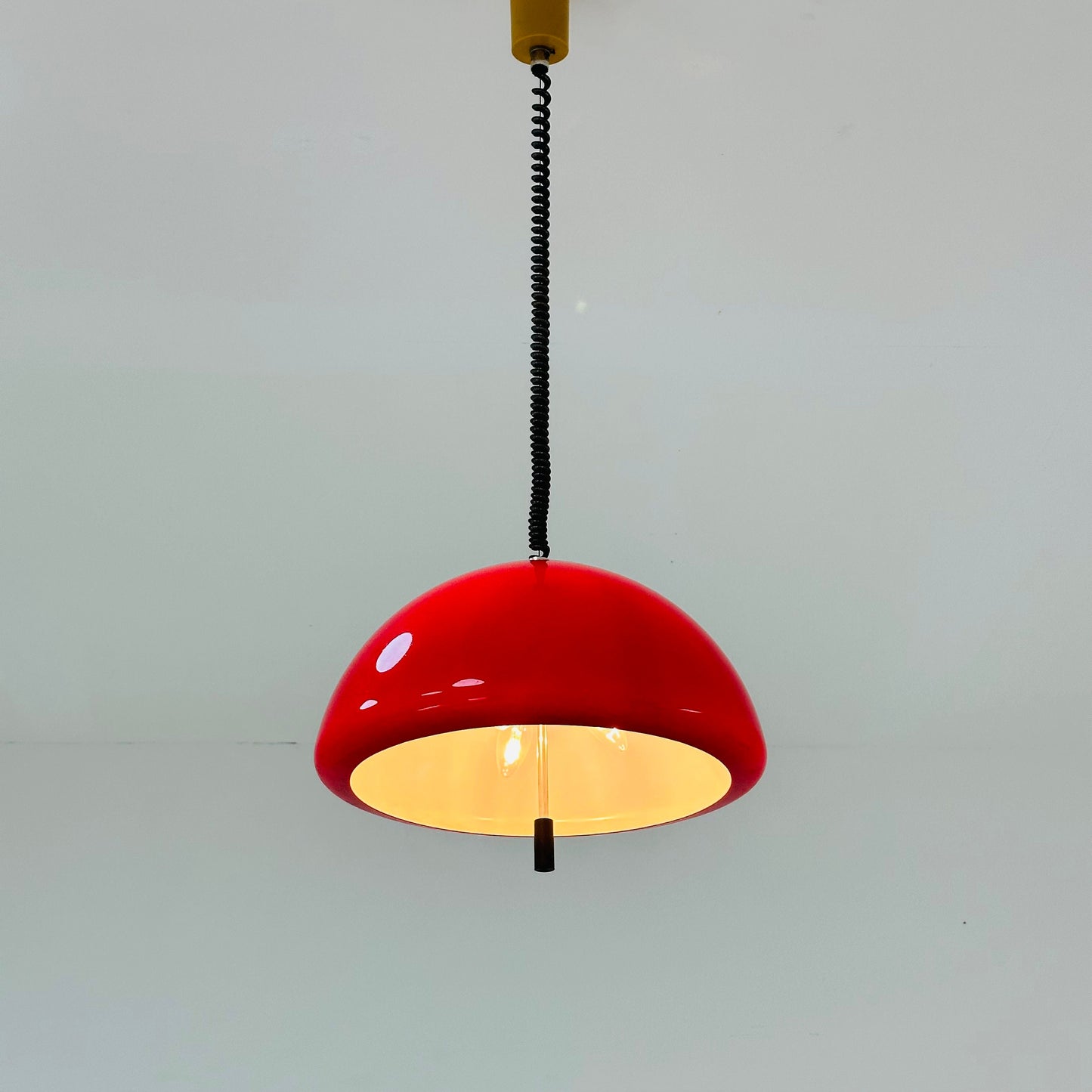 Mid century Spaceage Meblo pendant light by Harvey Guzzini Italy 1970s