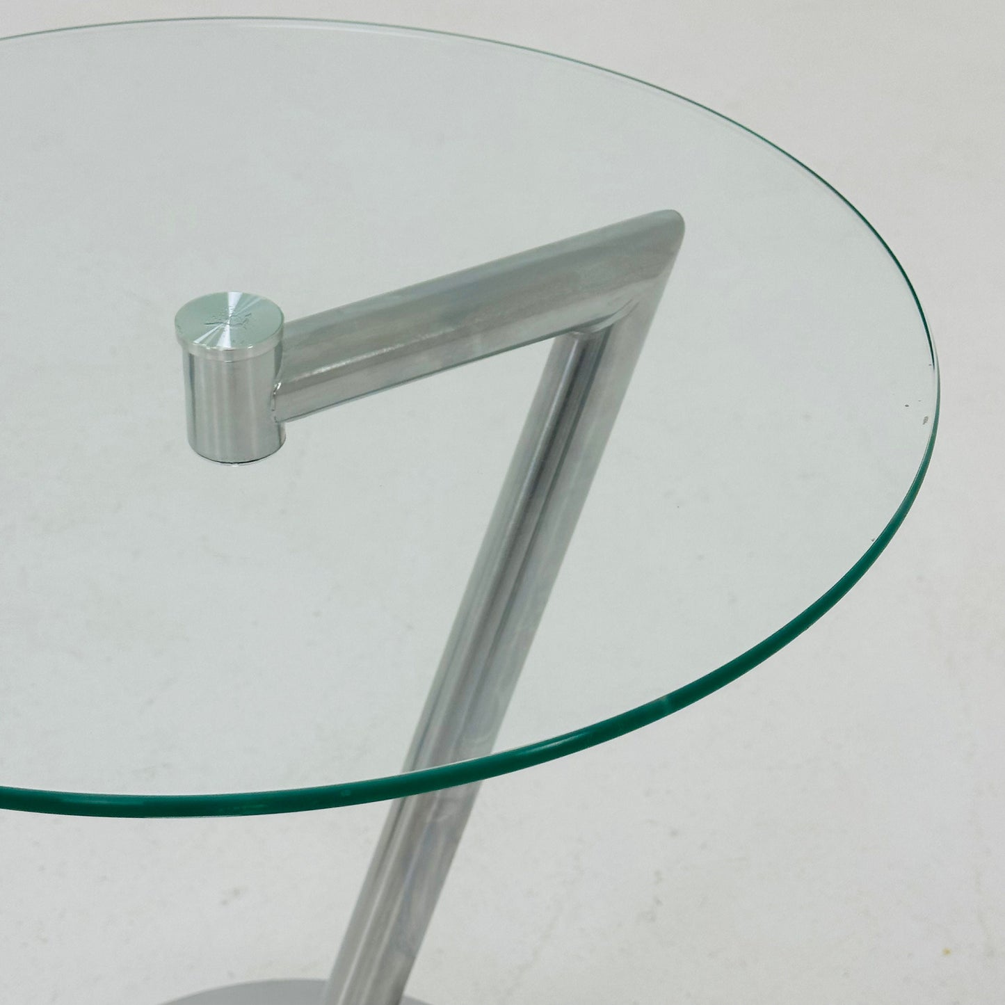 Set of 2 Vintage glass chrome side table /end table 1980s