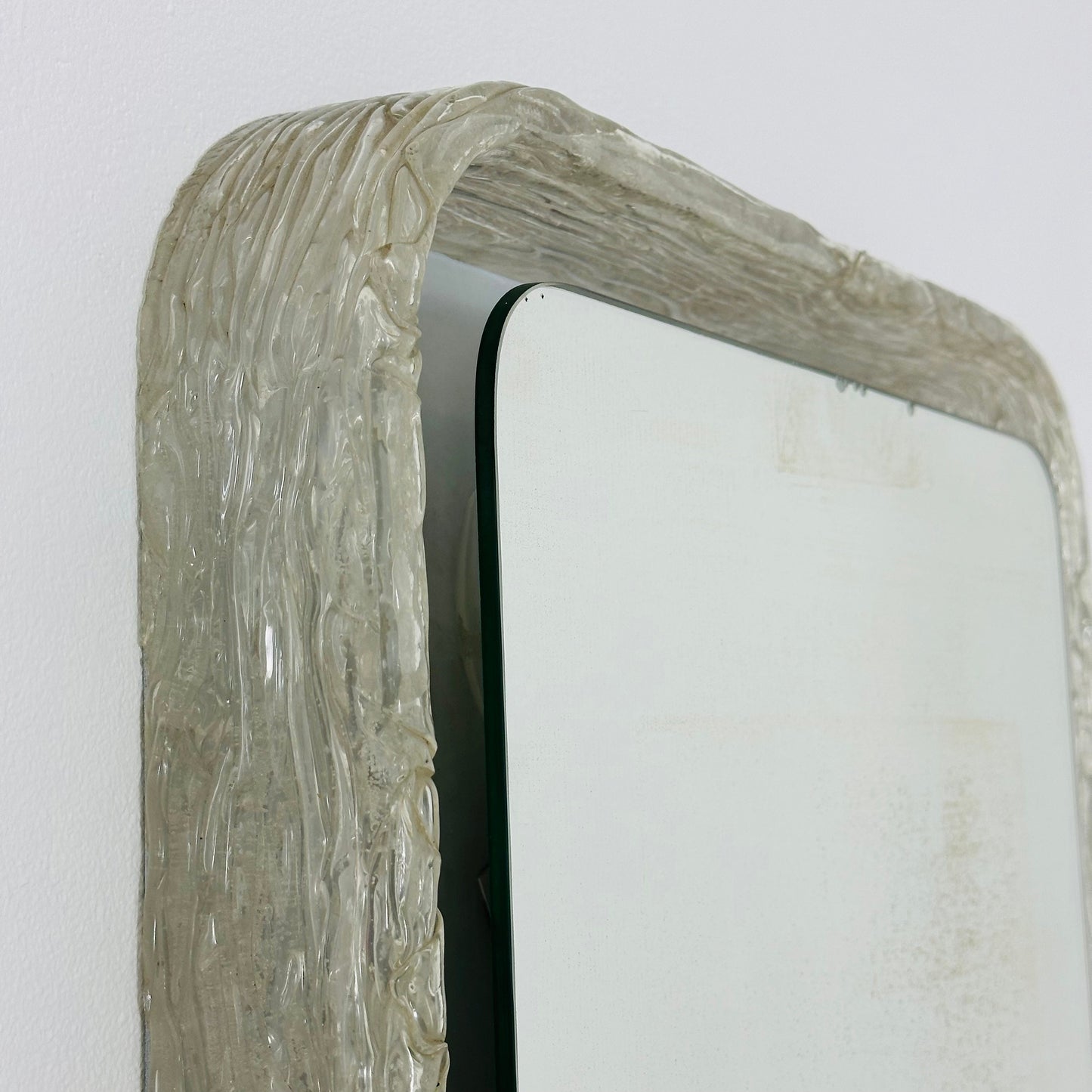 Vintage rectangle illuminated wall mirror made of acrylic glass by Egon Hillebrand, Germany, 1960s