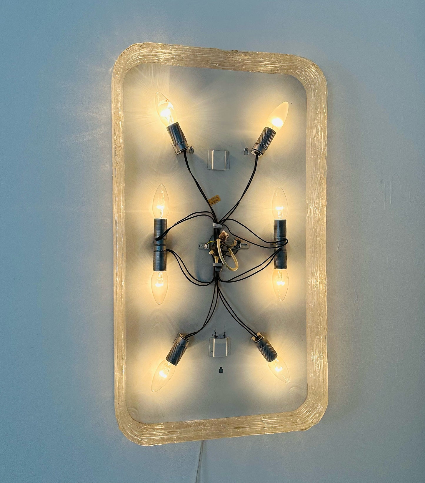 Vintage rectangle illuminated wall mirror made of acrylic glass by Egon Hillebrand, Germany, 1960s