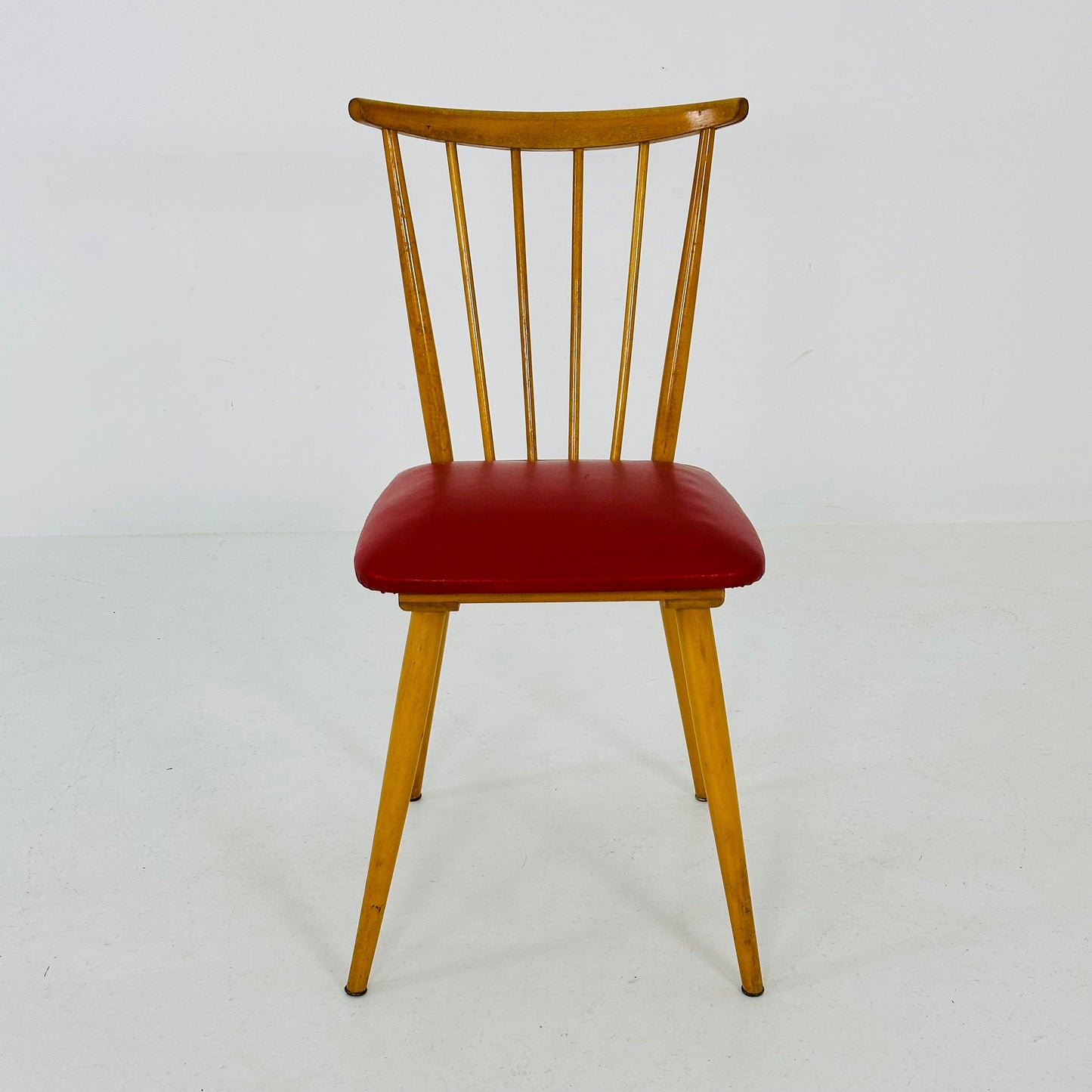 Mid century wood and leather chair 1960s, Germany