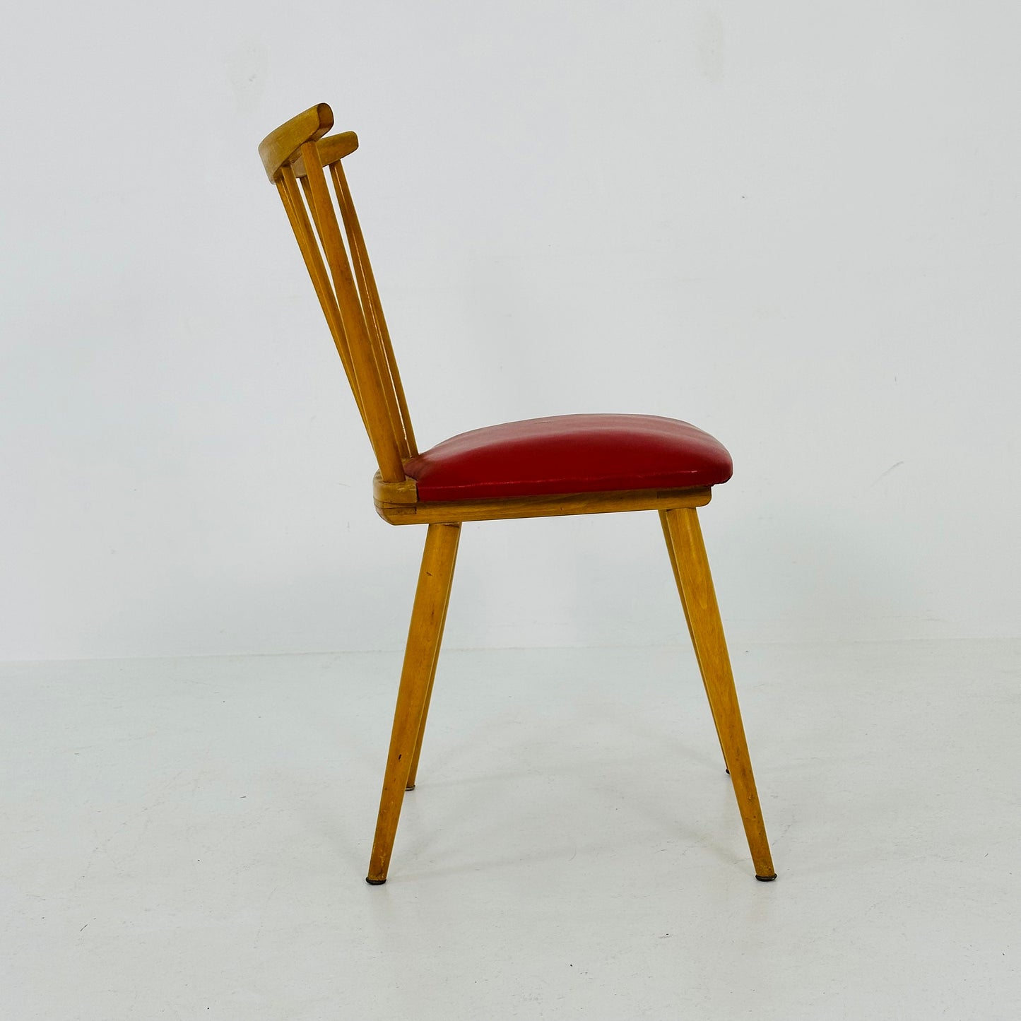 Mid century wood and leather chair 1960s, Germany