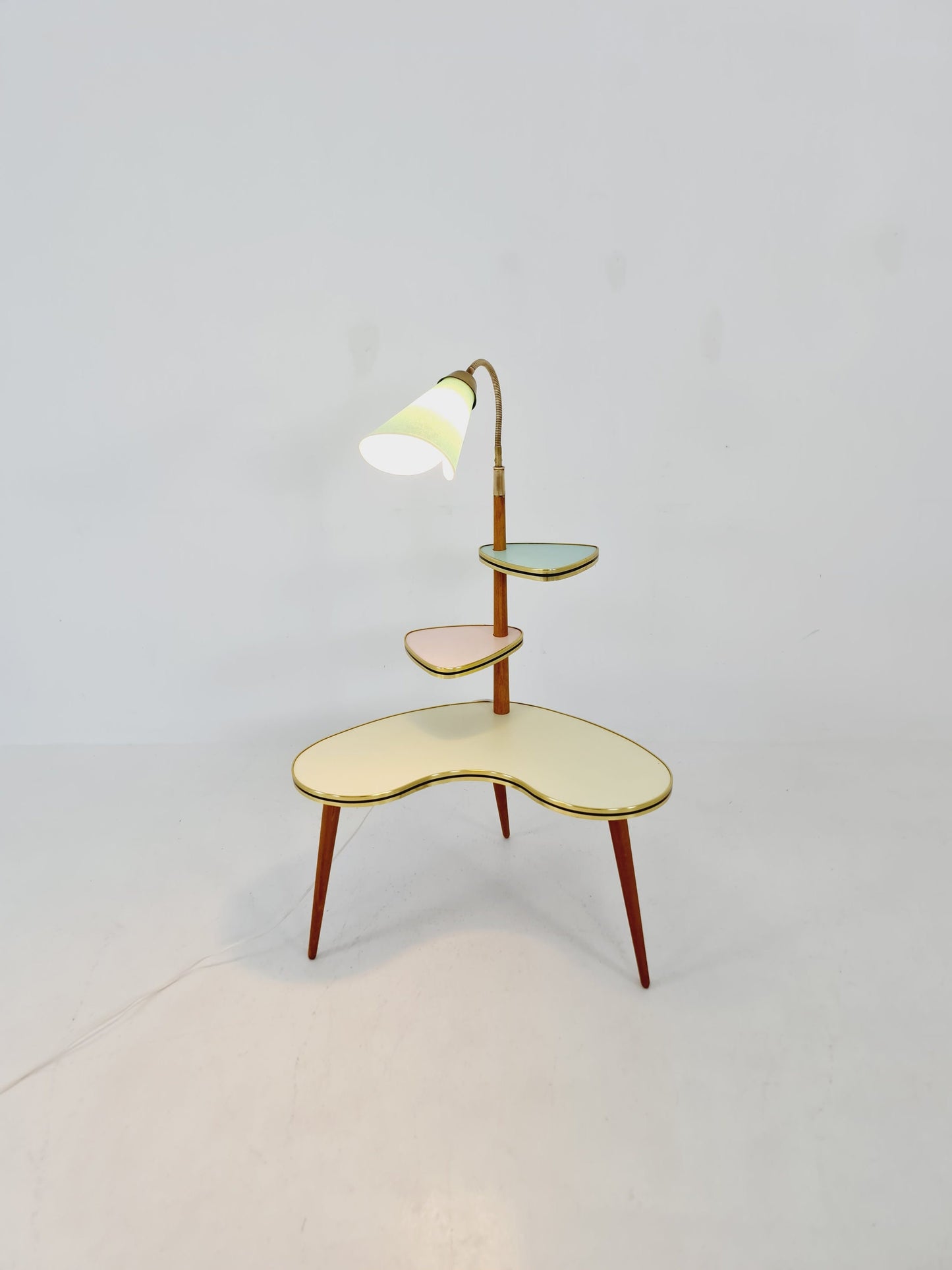 Vintage German plant Stand Minimalist Indoor Plant Stand Side flower table with lamp