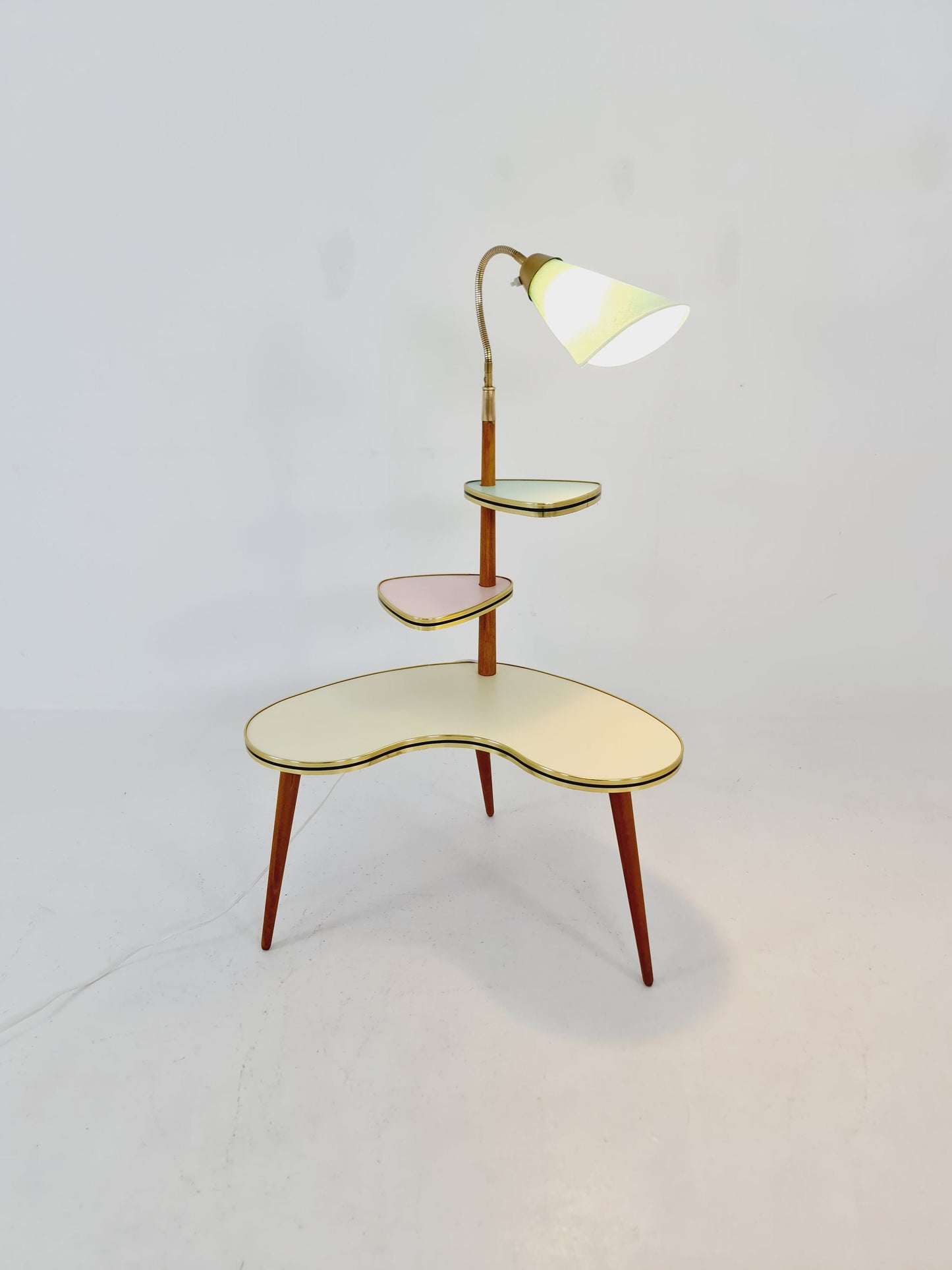 Vintage German plant Stand Minimalist Indoor Plant Stand Side flower table with lamp