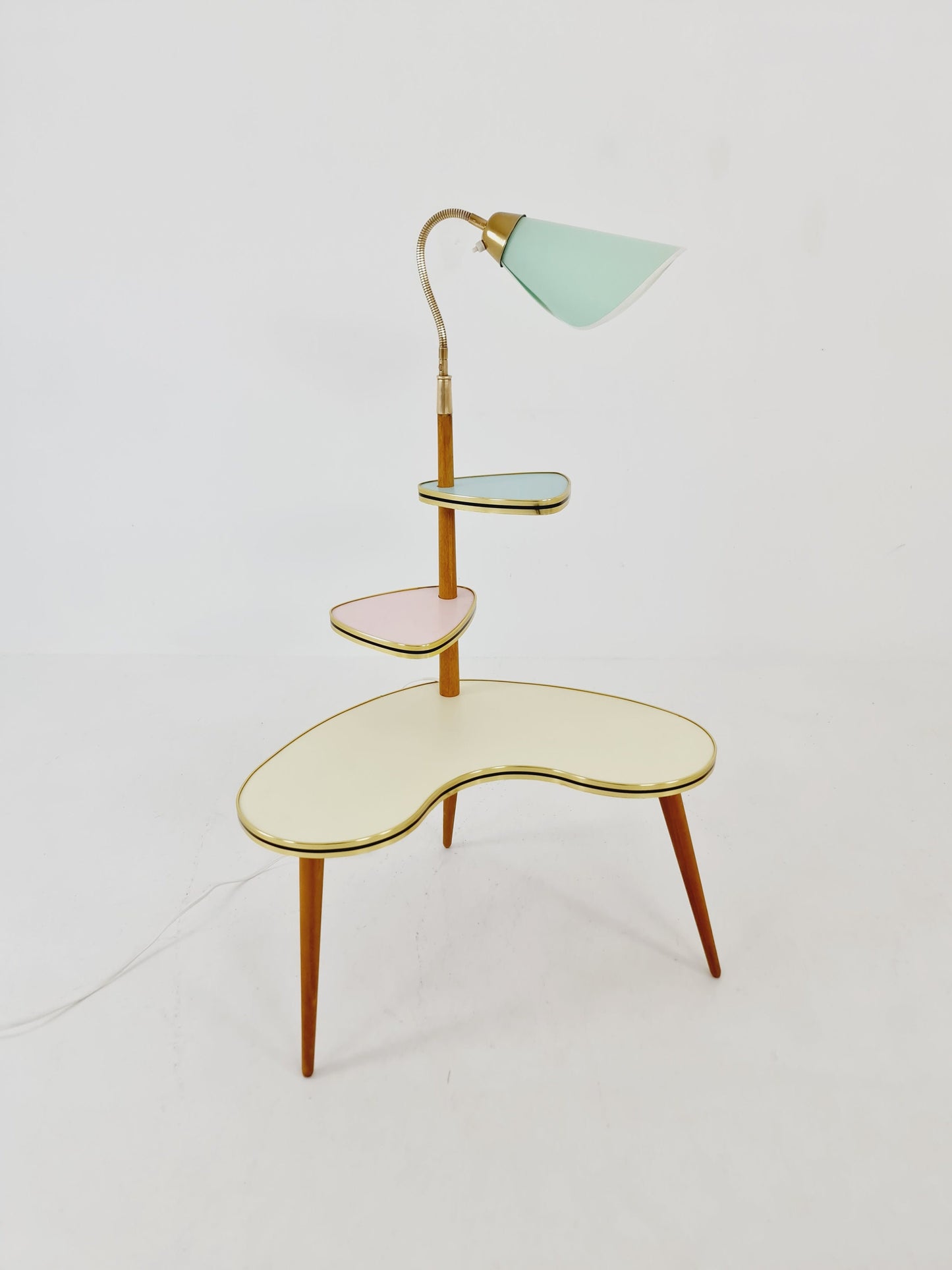 Vintage German plant Stand Minimalist Indoor Plant Stand Side flower table with lamp