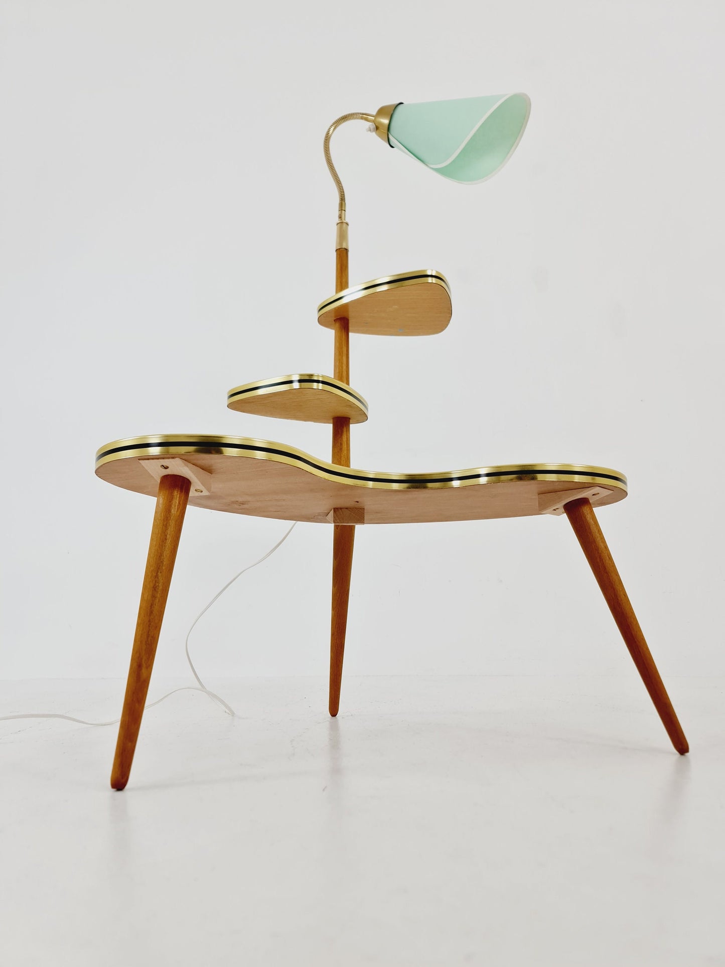 Vintage German plant Stand Minimalist Indoor Plant Stand Side flower table with lamp
