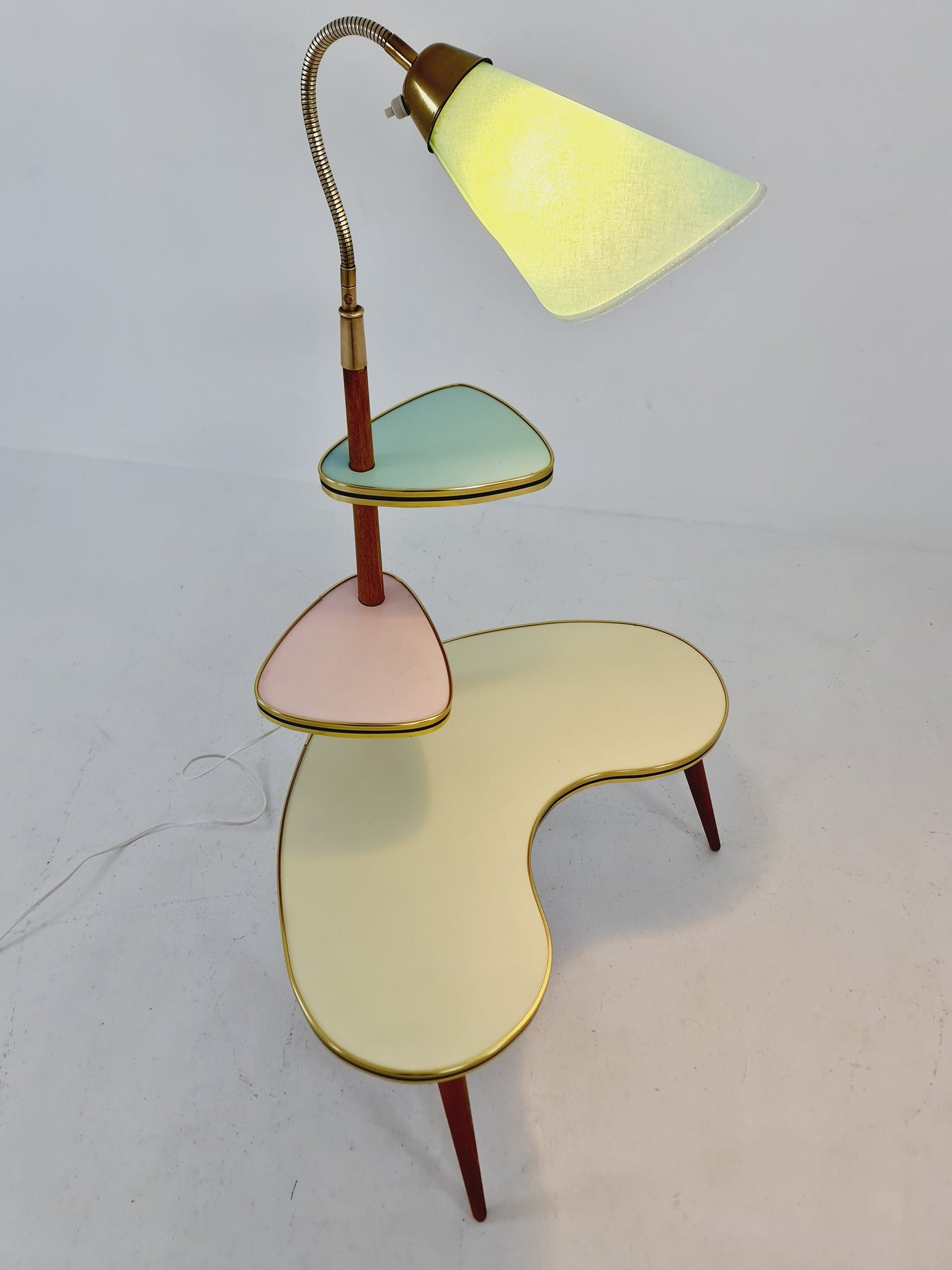 Vintage German plant Stand Minimalist Indoor Plant Stand Side flower table with lamp